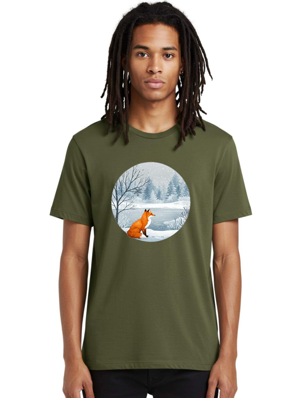 Fox-In-Winter-Landscape Men'S Graphic Tee, 100% Cotton, Comfortable Casual Summer Wear, Machine Washable, Vintage Camera, Old Camera, Antique Camera, Black Camera, Classic Photography, Photography Equipment, Nostalgic Device, Film Camera, Baf109