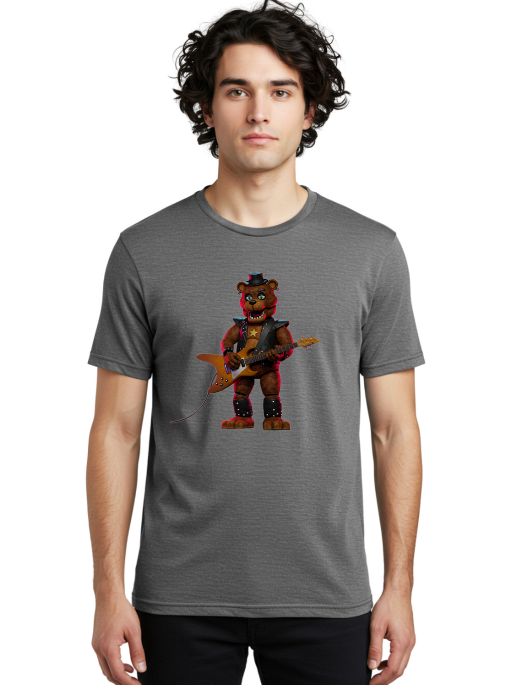 Freddy-Fazbear-1 Men'S Graphic Tee, 100% Cotton, Comfortable Casual Summer Wear, Machine Washable, Vintage Camera, Old Camera, Antique Camera, Black Camera, Classic Photography, Photography Equipment, Nostalgic Device, Film Camera, Camera Art Baf114