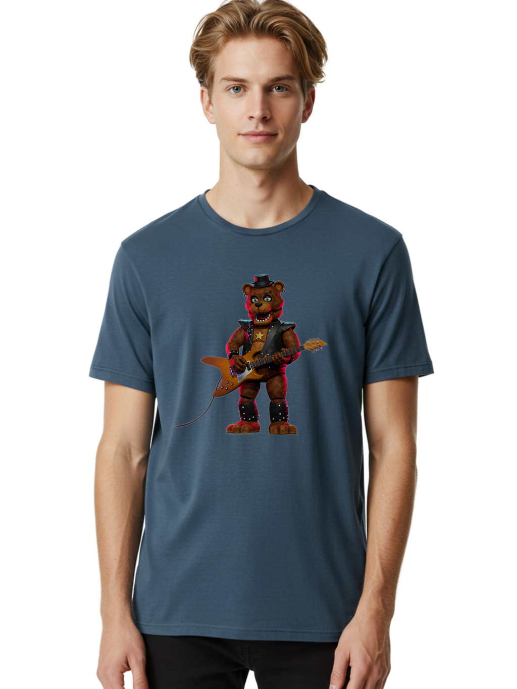 Freddy-Fazbear-1 Men'S Graphic Tee, 100% Cotton, Comfortable Casual Summer Wear, Machine Washable, Vintage Camera, Old Camera, Antique Camera, Black Camera, Classic Photography, Photography Equipment, Nostalgic Device, Film Camera, Camera Art Baf114