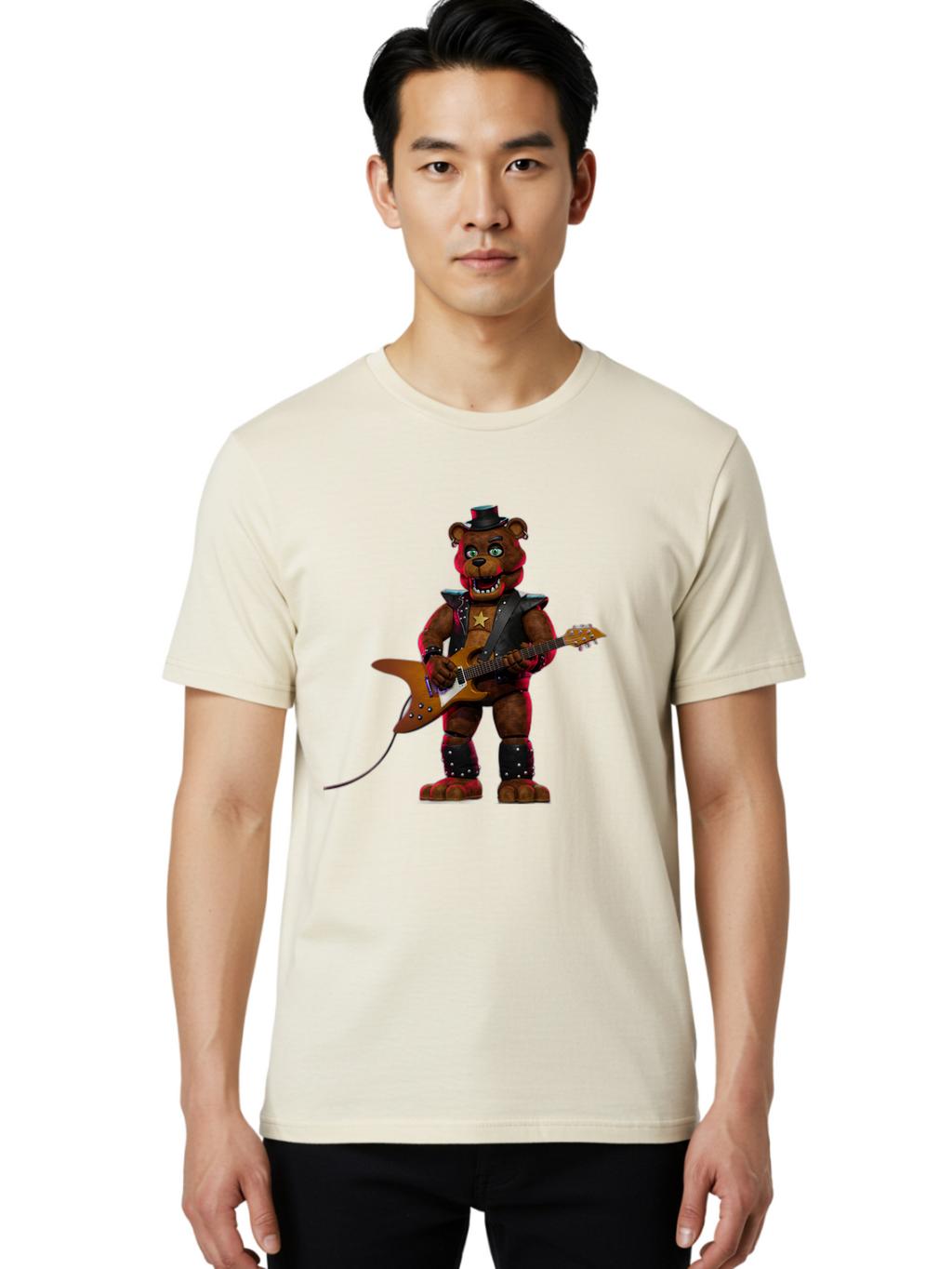 Freddy-Fazbear-1 Men'S Graphic Tee, 100% Cotton, Comfortable Casual Summer Wear, Machine Washable, Vintage Camera, Old Camera, Antique Camera, Black Camera, Classic Photography, Photography Equipment, Nostalgic Device, Film Camera, Camera Art Baf114