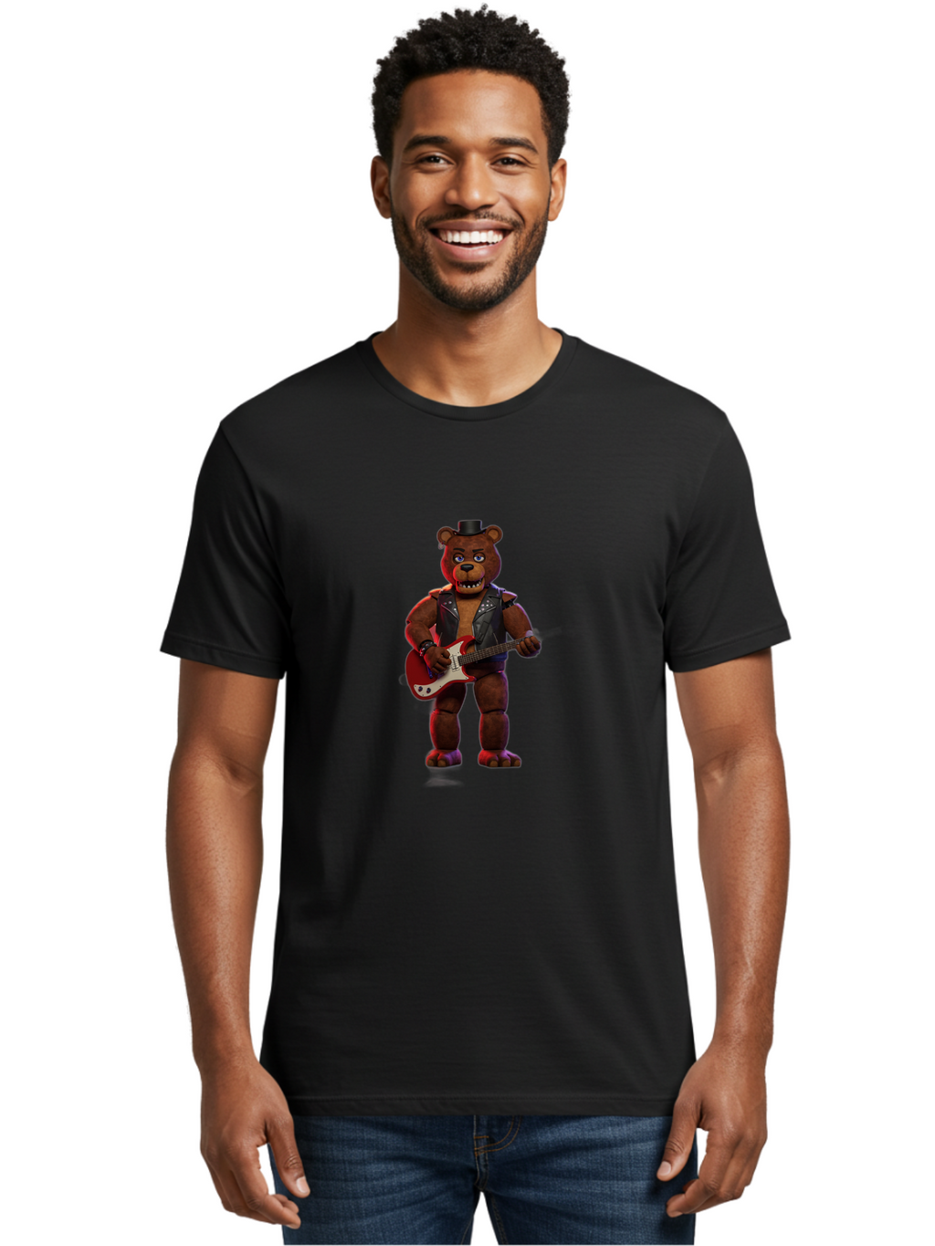 Freddy-Fazbear-2 Men'S Graphic Tee, 100% Cotton, Comfortable Casual Summer Wear, Machine Washable, Vintage Camera, Old Camera, Antique Camera, Black Camera, Classic Photography, Photography Equipment, Nostalgic Device, Film Camera, Camera Art Baf115