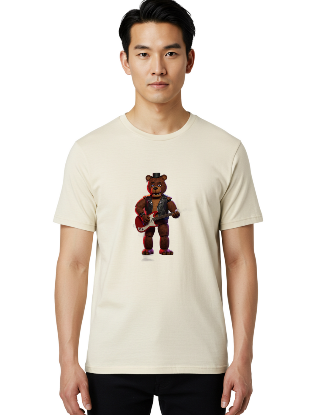Freddy-Fazbear-2 Men'S Graphic Tee, 100% Cotton, Comfortable Casual Summer Wear, Machine Washable, Vintage Camera, Old Camera, Antique Camera, Black Camera, Classic Photography, Photography Equipment, Nostalgic Device, Film Camera, Camera Art Baf115