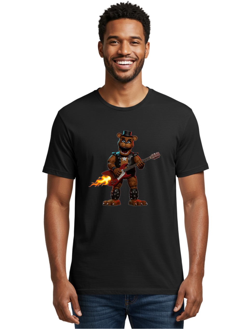Freddy-Fazbear-3 Men'S Graphic Tee, 100% Cotton, Comfortable Casual Summer Wear, Machine Washable, Vintage Camera, Old Camera, Antique Camera, Black Camera, Classic Photography, Photography Equipment, Nostalgic Device, Film Camera, Camera Art Baf116