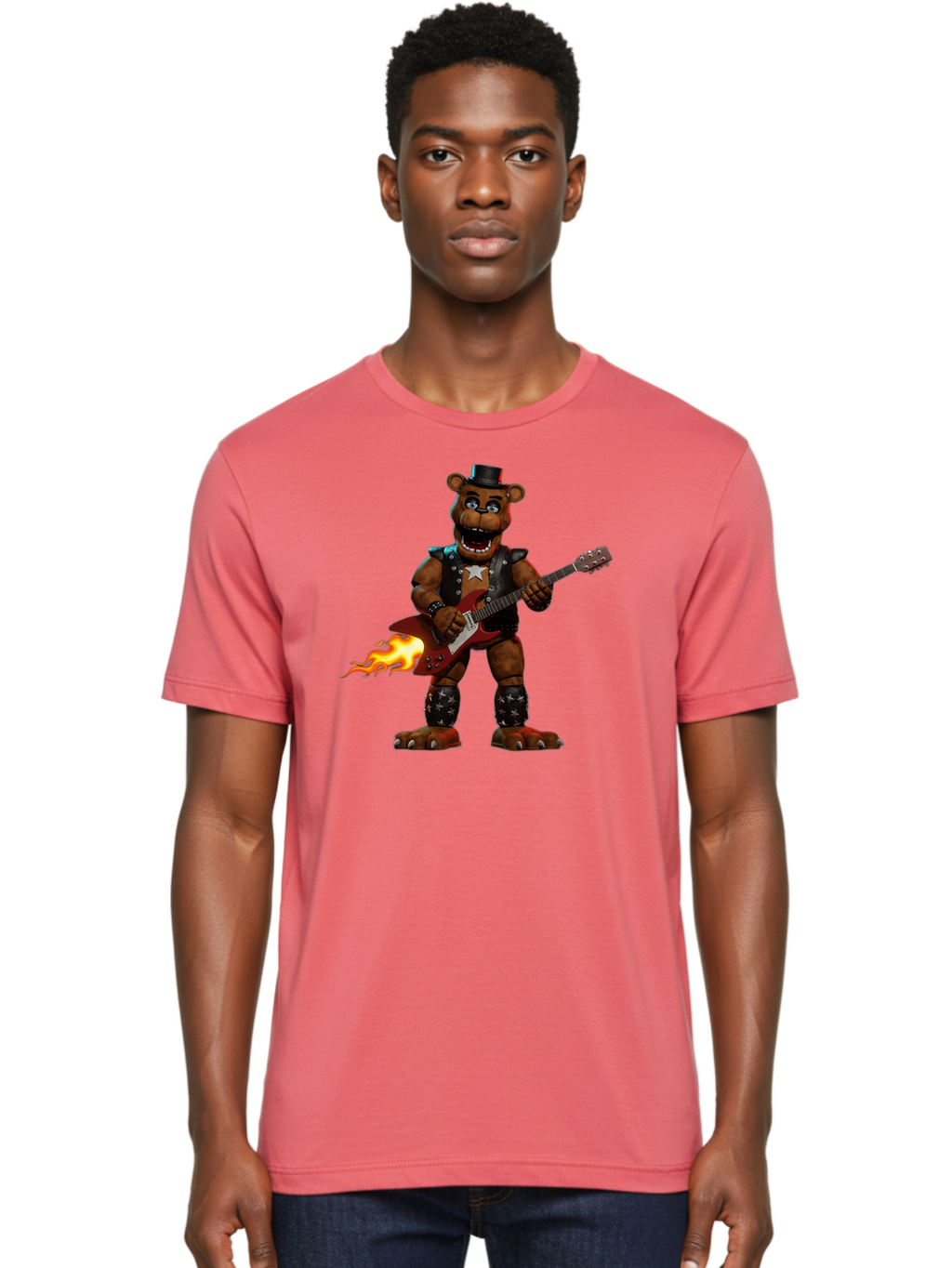 Freddy-Fazbear-3 Men'S Graphic Tee, 100% Cotton, Comfortable Casual Summer Wear, Machine Washable, Vintage Camera, Old Camera, Antique Camera, Black Camera, Classic Photography, Photography Equipment, Nostalgic Device, Film Camera, Camera Art Baf116