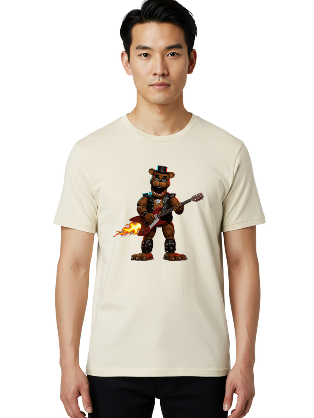 Freddy-Fazbear-3 Men'S Graphic Tee, 100% Cotton, Comfortable Casual Summer Wear, Machine Washable, Vintage Camera, Old Camera, Antique Camera, Black Camera, Classic Photography, Photography Equipment, Nostalgic Device, Film Camera, Camera Art Baf116