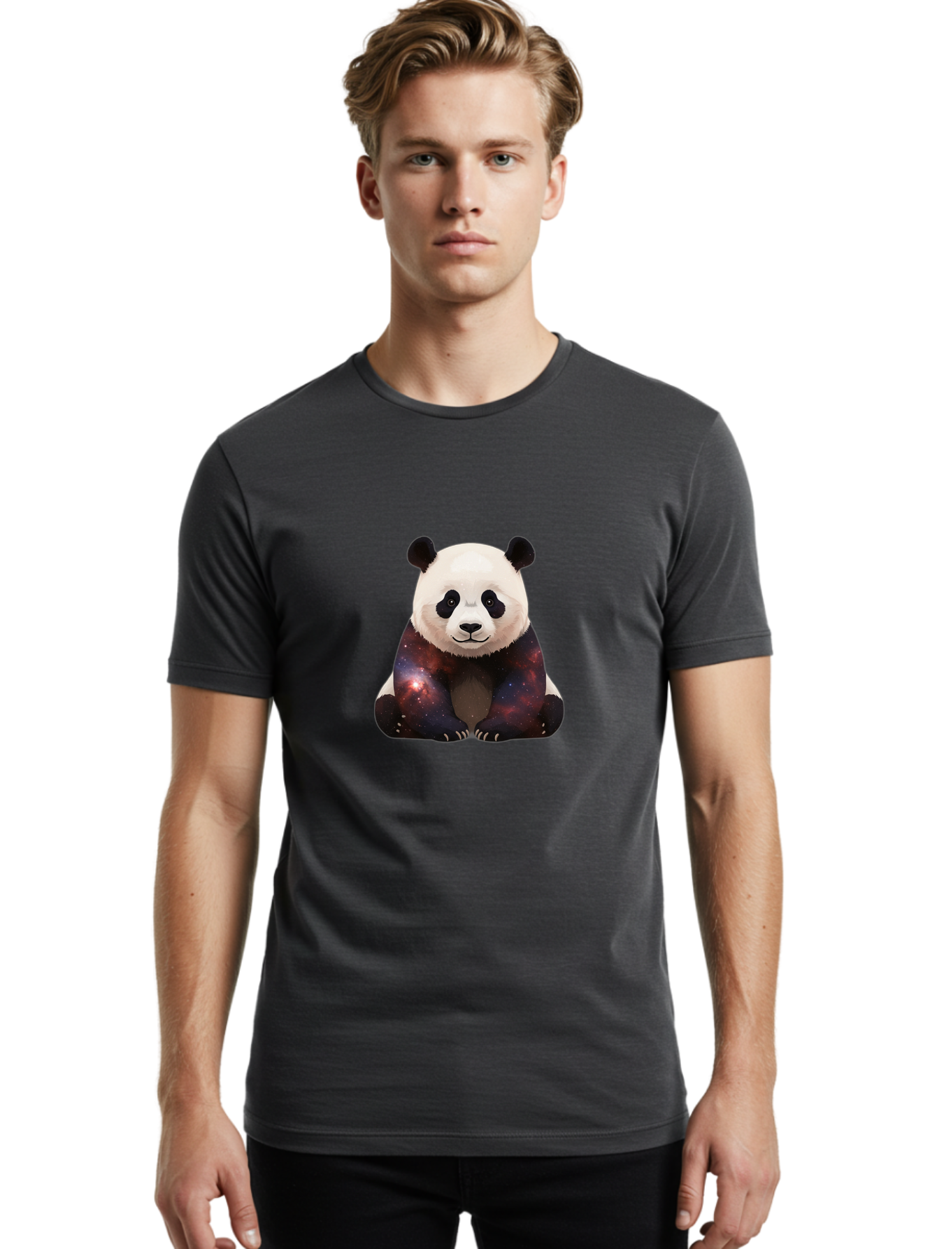Galaxy-Panda-1 Men'S Graphic Tee, 100% Cotton, Comfortable Casual Summer Wear, Machine Washable, Vintage Camera, Old Camera, Antique Camera, Black Camera, Classic Photography, Photography Equipment, Nostalgic Device, Film Camera, Camera Art Baf119