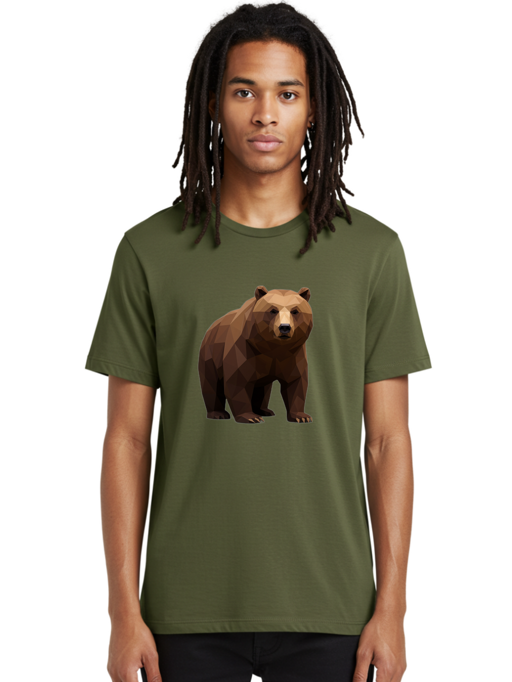 Geometric-Bear-2 Men'S Graphic Tee, 100% Cotton, Comfortable Casual Summer Wear, Machine Washable, Vintage Camera, Old Camera, Antique Camera, Black Camera, Classic Photography, Photography Equipment, Nostalgic Device, Film Camera, Camera Art Baf124