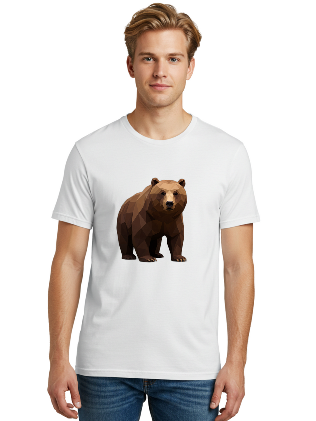 Geometric-Bear-2 Men'S Graphic Tee, 100% Cotton, Comfortable Casual Summer Wear, Machine Washable, Vintage Camera, Old Camera, Antique Camera, Black Camera, Classic Photography, Photography Equipment, Nostalgic Device, Film Camera, Camera Art Baf124