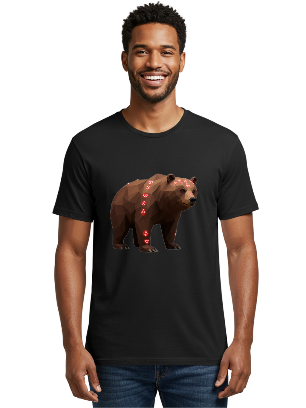 Geometric-Bear Men'S Graphic Tee, 100% Cotton, Comfortable Casual Summer Wear, Machine Washable, Vintage Camera, Old Camera, Antique Camera, Black Camera, Classic Photography, Photography Equipment, Nostalgic Device, Film Camera, Camera Art Baf125