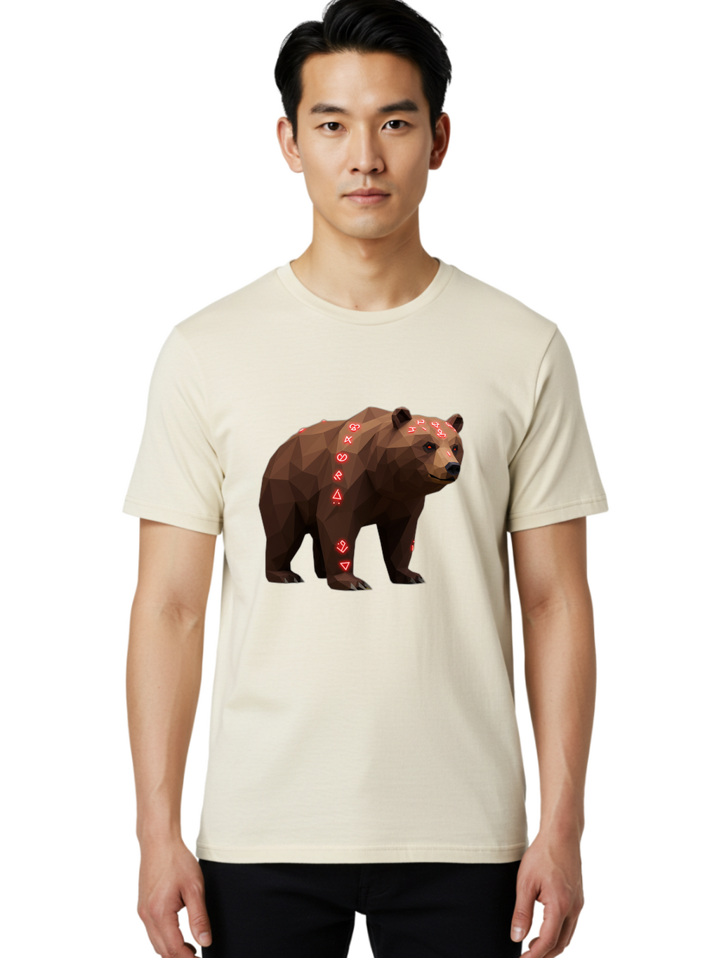 Geometric-Bear Men'S Graphic Tee, 100% Cotton, Comfortable Casual Summer Wear, Machine Washable, Vintage Camera, Old Camera, Antique Camera, Black Camera, Classic Photography, Photography Equipment, Nostalgic Device, Film Camera, Camera Art Baf125