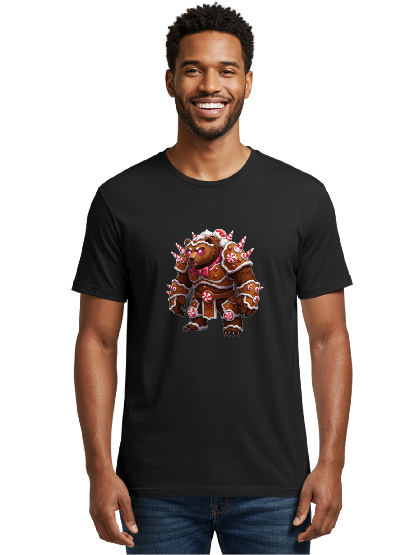 Gingerbread-Bear Men'S Graphic Tee, 100% Cotton, Comfortable Casual Summer Wear, Machine Washable, Vintage Camera, Old Camera, Antique Camera, Black Camera, Classic Photography, Photography Equipment, Nostalgic Device, Film Camera, Camera Art Baf128
