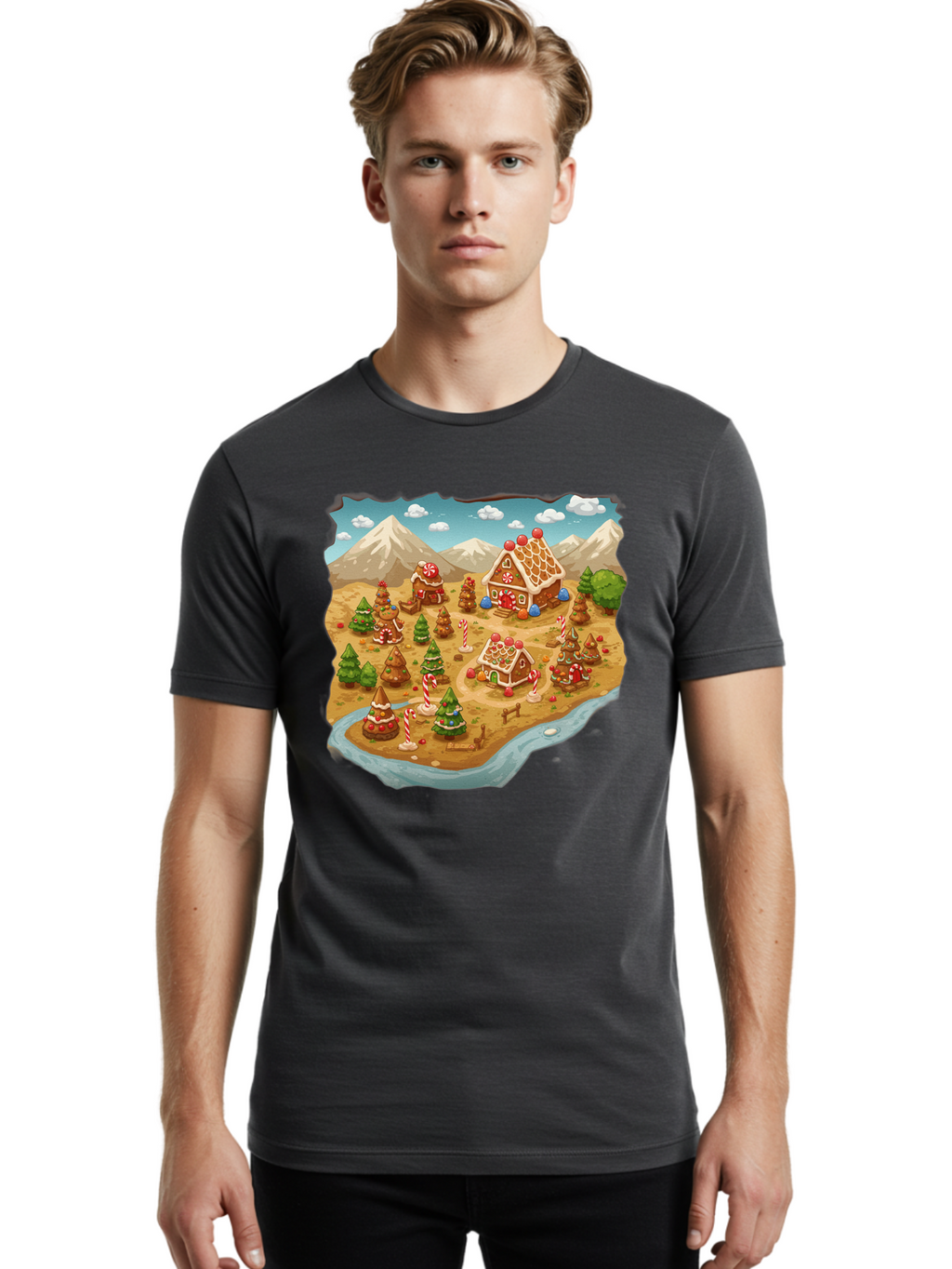 Gingerbread-Village Men'S Graphic Tee, 100% Cotton, Comfortable Casual Summer Wear, Machine Washable, Vintage Camera, Old Camera, Antique Camera, Black Camera, Classic Photography, Photography Equipment, Nostalgic Device, Film Camera, Baf129