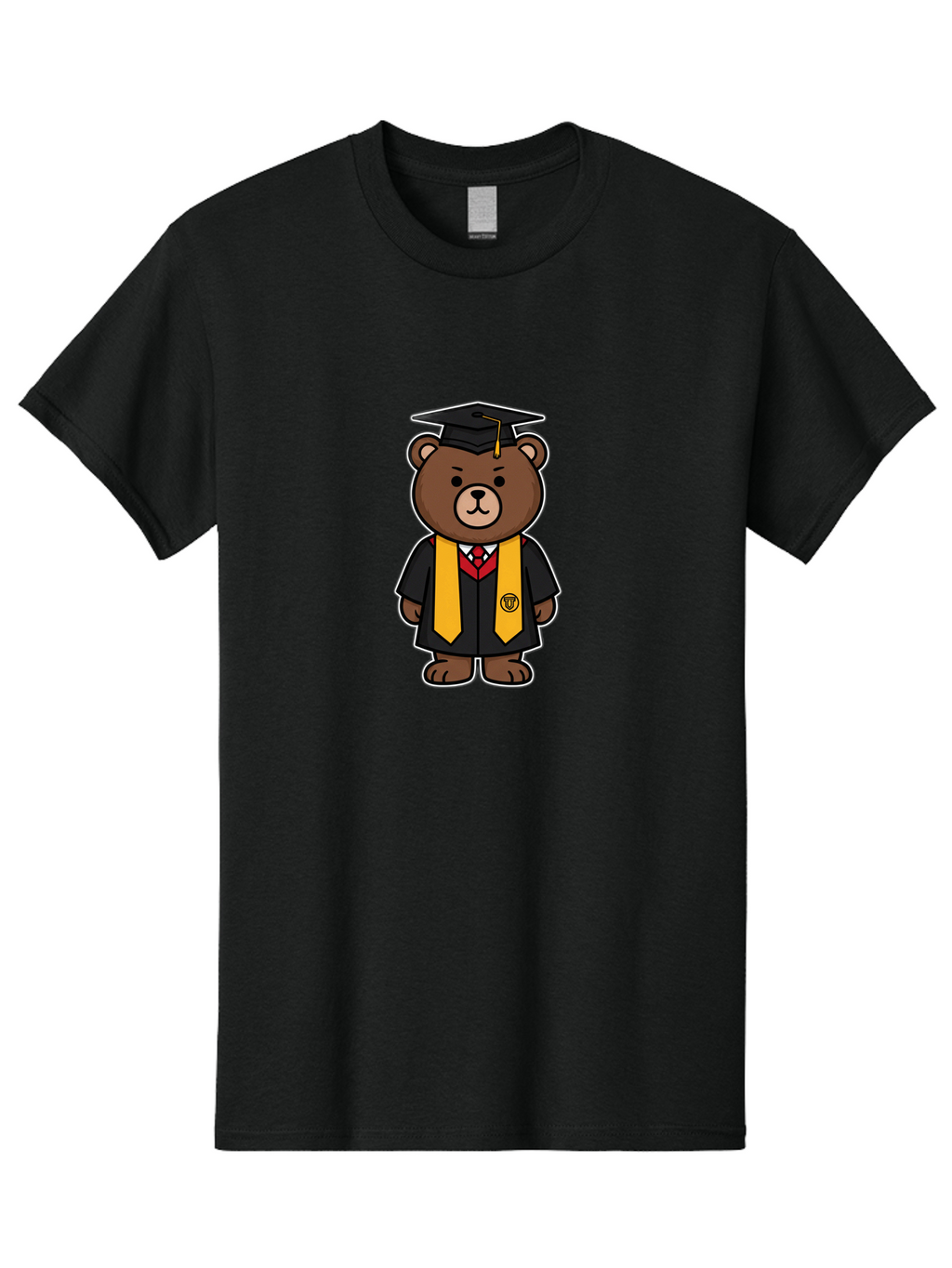 Graduation-Bear Men'S Graphic Tee, 100% Cotton, Comfortable Casual Summer Wear, Machine Washable, Vintage Camera, Old Camera, Antique Camera, Black Camera, Classic Photography, Photography Equipment, Nostalgic Device, Film Camera, Camera Art Baf134