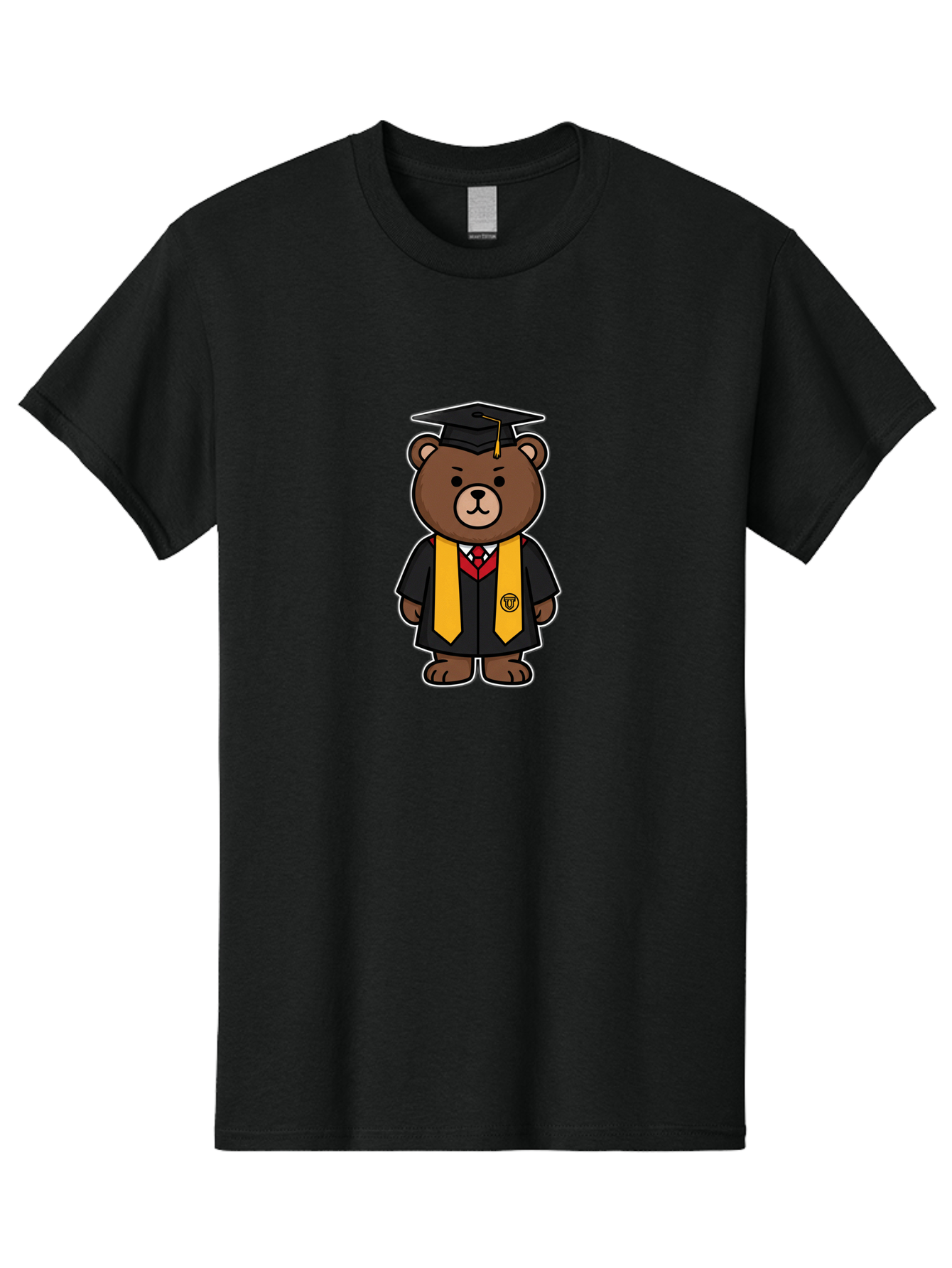 Graduation-Bear Men'S Graphic Tee, 100% Cotton, Comfortable Casual Summer Wear, Machine Washable, Vintage Camera, Old Camera, Antique Camera, Black Camera, Classic Photography, Photography Equipment, Nostalgic Device, Film Camera, Camera Art Baf134