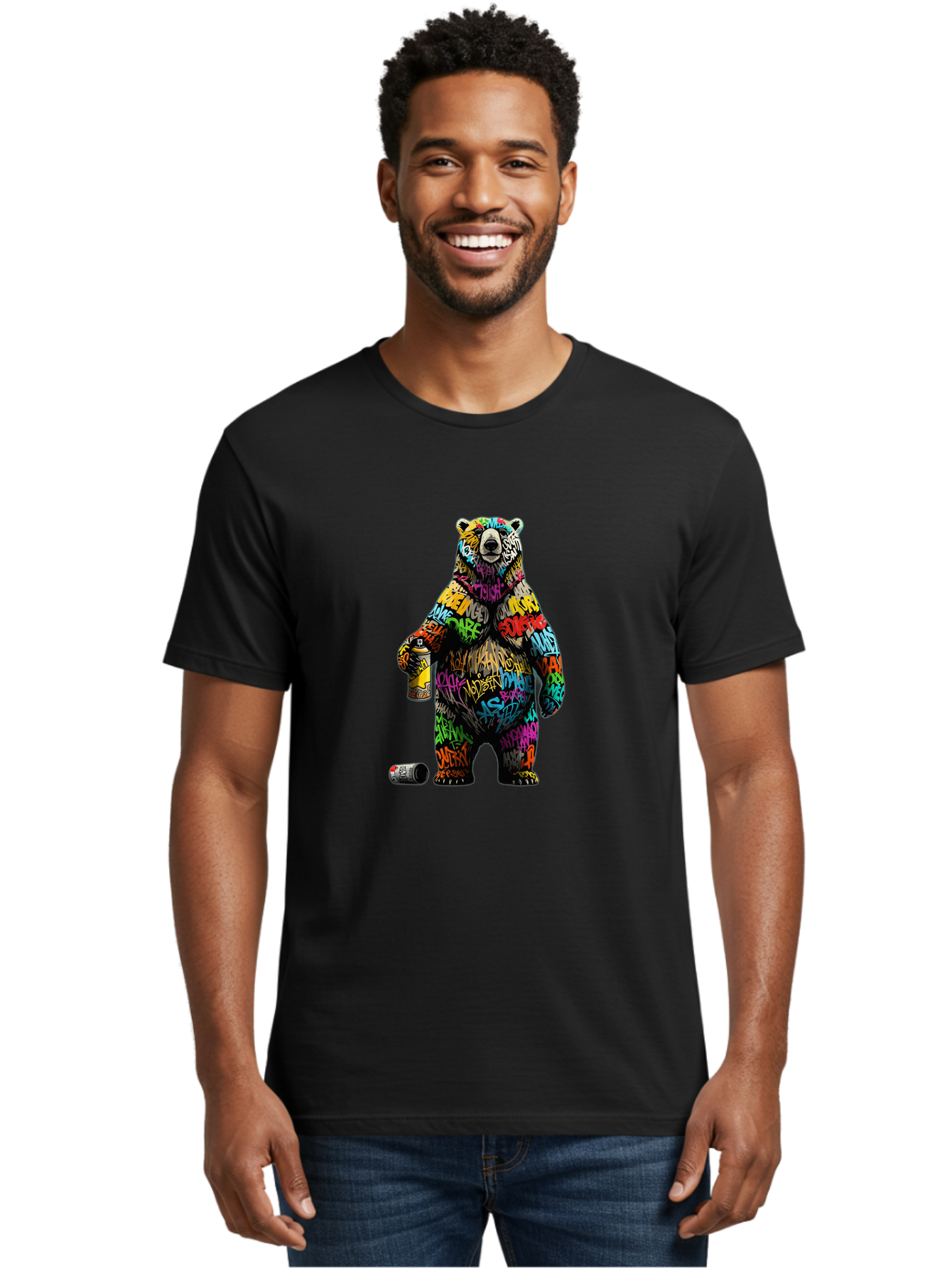 Graffiti-Bear Men'S Graphic Tee, 100% Cotton, Comfortable Casual Summer Wear, Machine Washable, Vintage Camera, Old Camera, Antique Camera, Black Camera, Classic Photography, Photography Equipment, Nostalgic Device, Film Camera, Camera Art Baf135