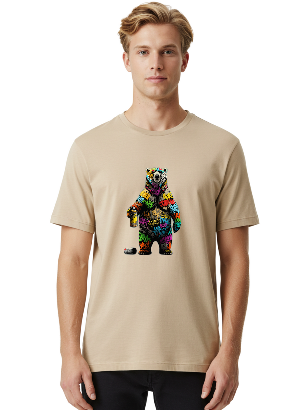 Graffiti-Bear Men'S Graphic Tee, 100% Cotton, Comfortable Casual Summer Wear, Machine Washable, Vintage Camera, Old Camera, Antique Camera, Black Camera, Classic Photography, Photography Equipment, Nostalgic Device, Film Camera, Camera Art Baf135