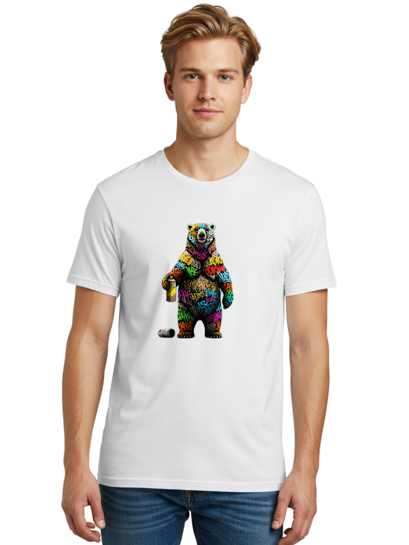 Graffiti-Bear Men'S Graphic Tee, 100% Cotton, Comfortable Casual Summer Wear, Machine Washable, Vintage Camera, Old Camera, Antique Camera, Black Camera, Classic Photography, Photography Equipment, Nostalgic Device, Film Camera, Camera Art Baf135