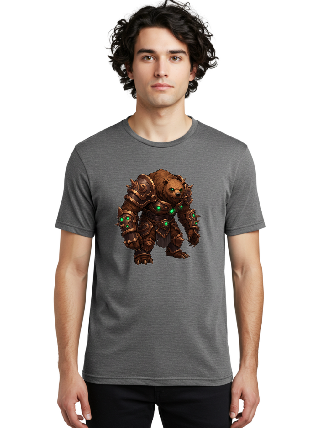 Guardian-Bear-1 Men'S Graphic Tee, 100% Cotton, Comfortable Casual Summer Wear, Machine Washable, Vintage Camera, Old Camera, Antique Camera, Black Camera, Classic Photography, Photography Equipment, Nostalgic Device, Film Camera, Camera Art Baf140