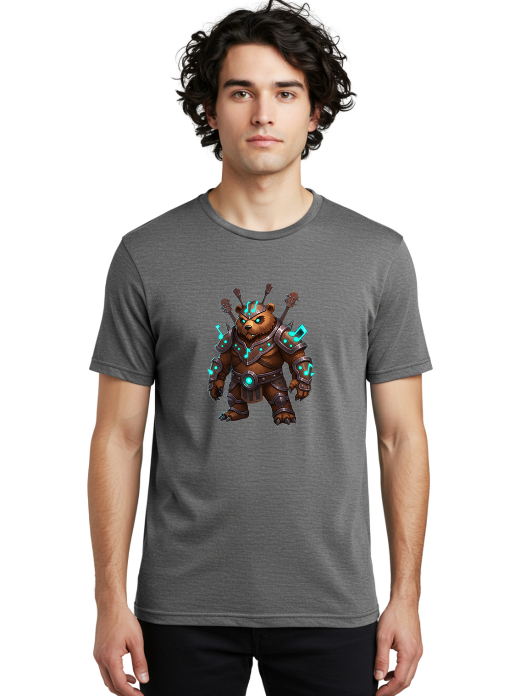 Guitar-Bear-Knight Men'S Graphic Tee, 100% Cotton, Comfortable Casual Summer Wear, Machine Washable, Vintage Camera, Old Camera, Antique Camera, Black Camera, Classic Photography, Photography Equipment, Nostalgic Device, Film Camera, Baf142