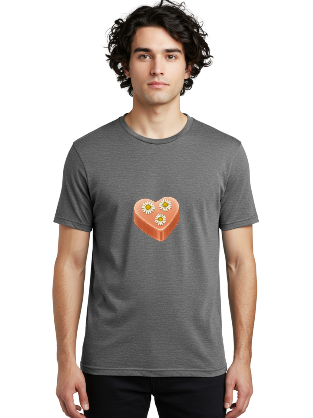 Heart-With-Daisies Men'S Graphic Tee, 100% Cotton, Comfortable Casual Summer Wear, Machine Washable, Vintage Camera, Old Camera, Antique Camera, Black Camera, Classic Photography, Photography Equipment, Nostalgic Device, Film Camera, Baf145