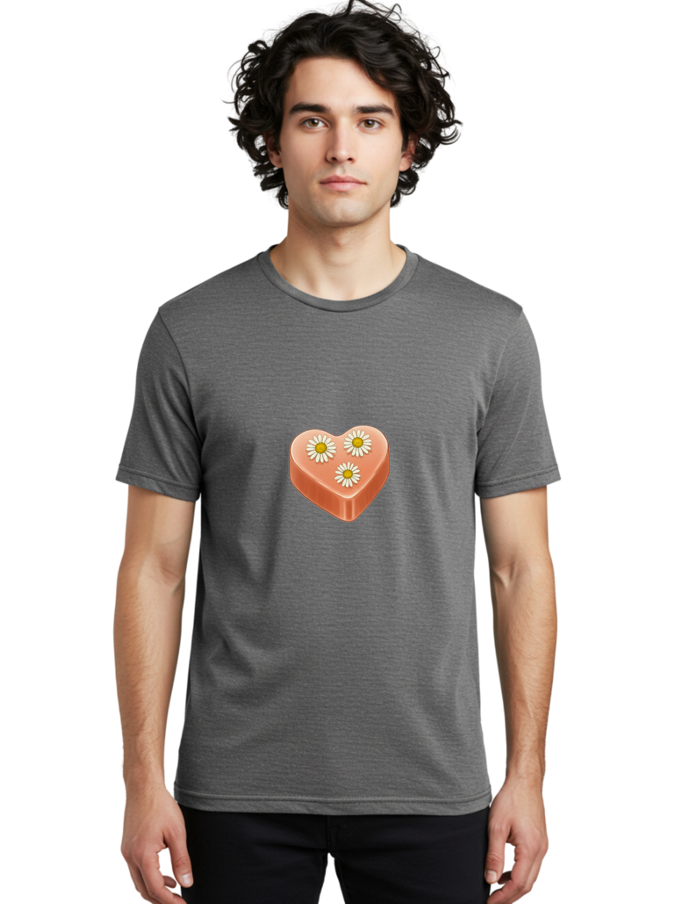 Heart-With-Daisies Men'S Graphic Tee, 100% Cotton, Comfortable Casual Summer Wear, Machine Washable, Vintage Camera, Old Camera, Antique Camera, Black Camera, Classic Photography, Photography Equipment, Nostalgic Device, Film Camera, Baf145