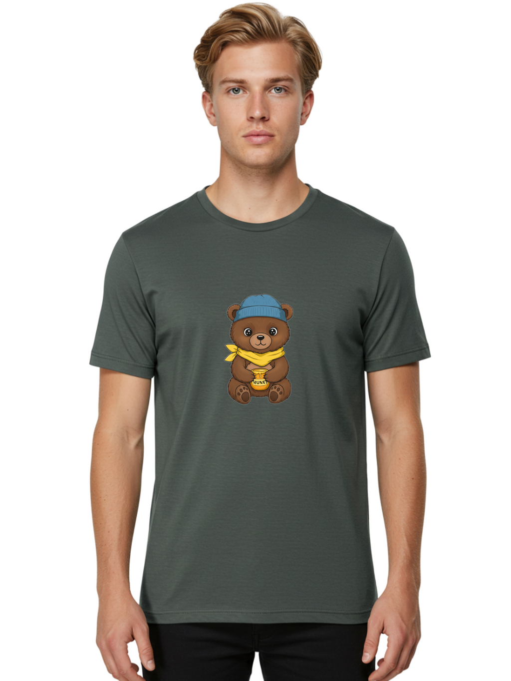 Honey-Teddy-Bear Men'S Graphic Tee, 100% Cotton, Comfortable Casual Summer Wear, Machine Washable, Vintage Camera, Old Camera, Antique Camera, Black Camera, Classic Photography, Photography Equipment, Nostalgic Device, Film Camera, Camera Art Baf148
