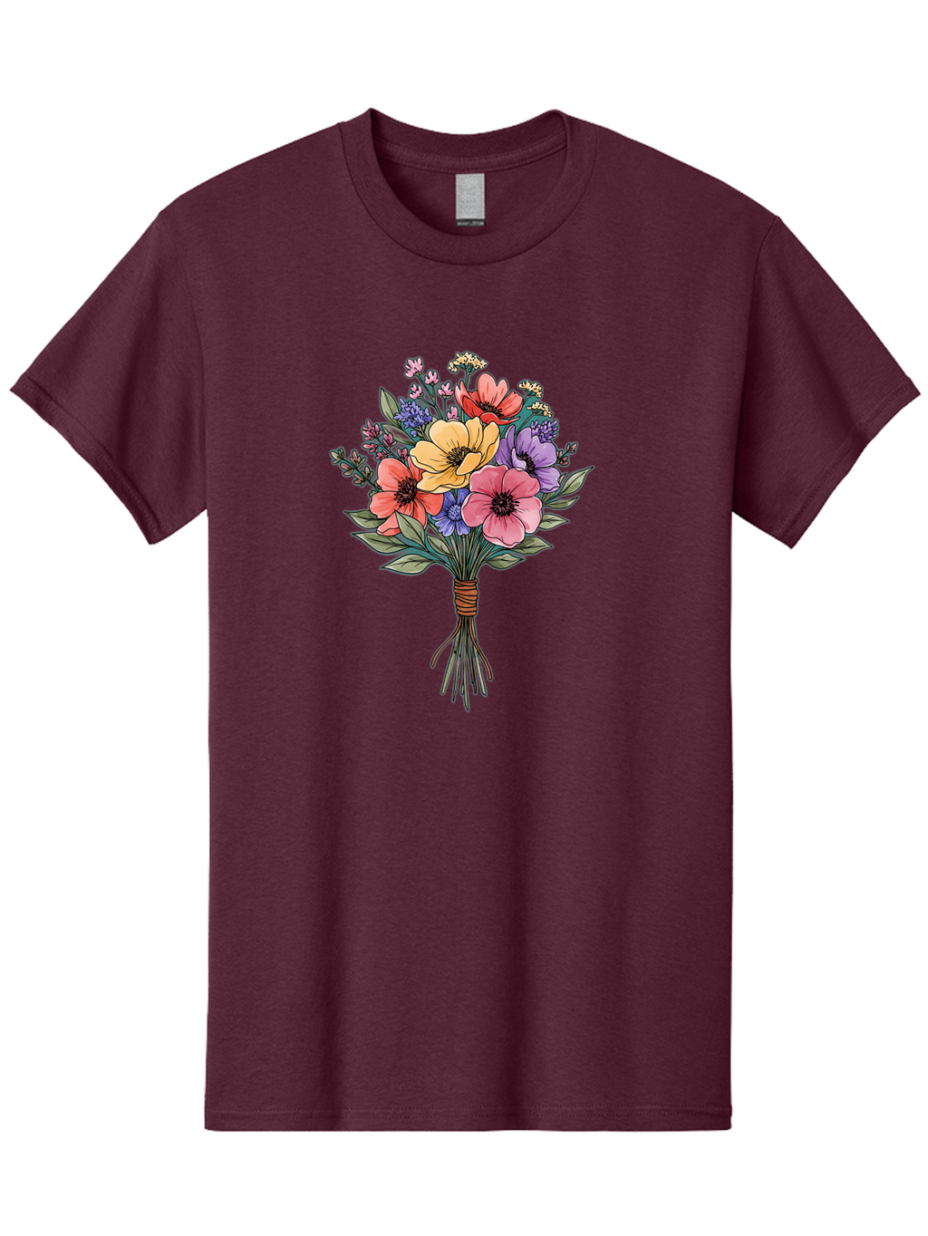 Illustrated-Flower-Bouquet Men'S Graphic Tee, 100% Cotton, Comfortable Casual Summer Wear, Machine Washable, Vintage Camera, Old Camera, Antique Camera, Black Camera, Classic Photography, Photography Equipment, Nostalgic Device, Film Camera, Baf150
