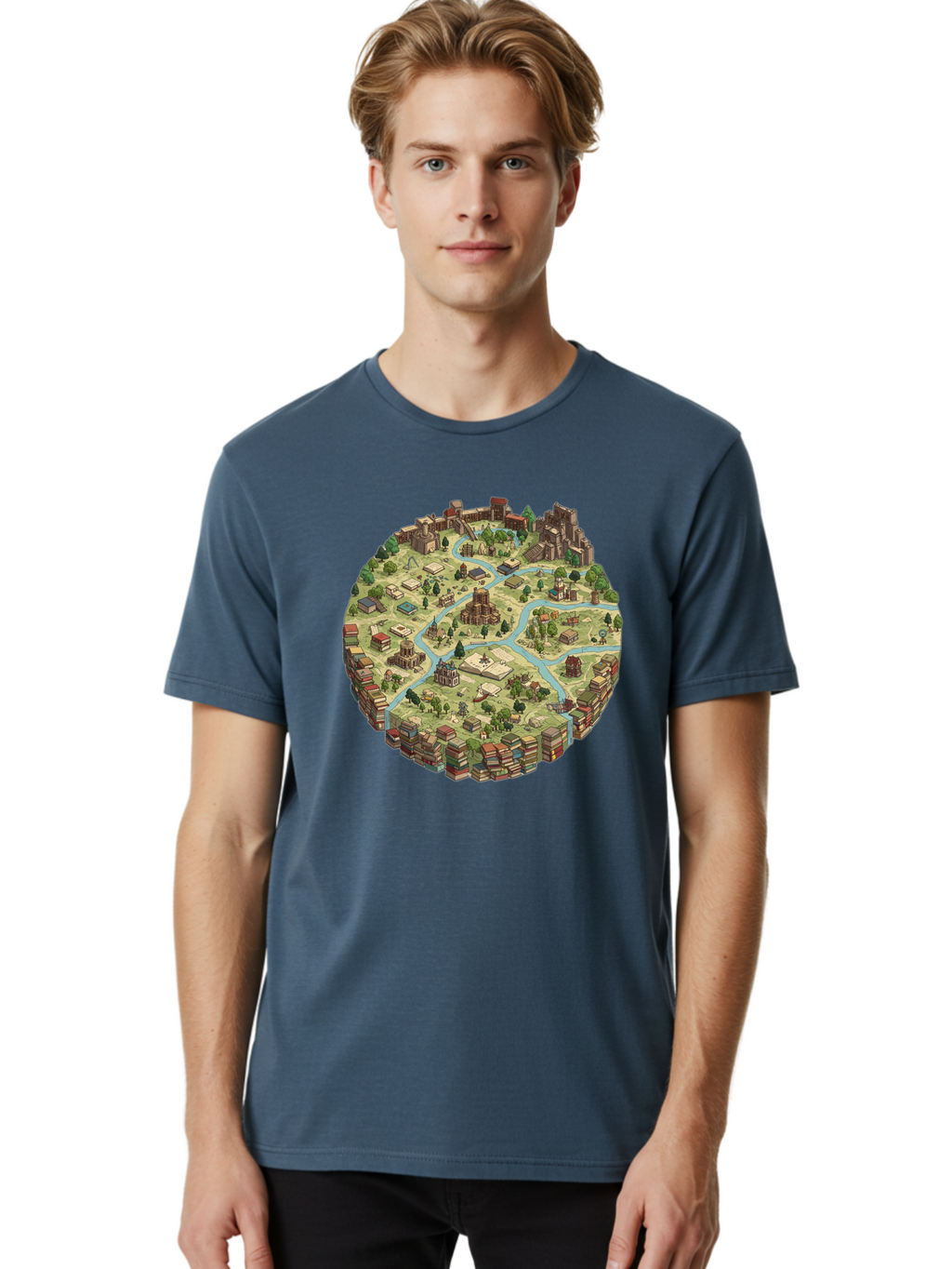 Isometric-Village Men'S Graphic Tee, 100% Cotton, Comfortable Casual Summer Wear, Machine Washable, Vintage Camera, Old Camera, Antique Camera, Black Camera, Classic Photography, Photography Equipment, Nostalgic Device, Film Camera, Camera Art Baf154