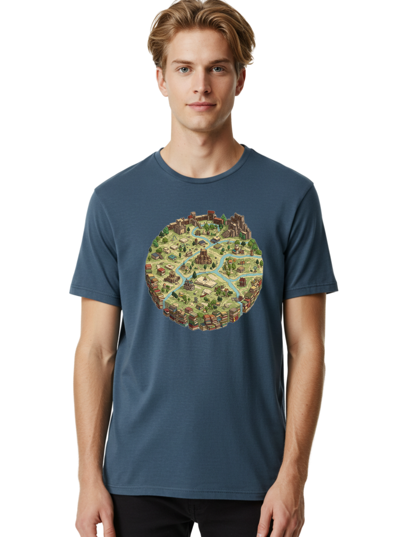 Isometric-Village Men'S Graphic Tee, 100% Cotton, Comfortable Casual Summer Wear, Machine Washable, Vintage Camera, Old Camera, Antique Camera, Black Camera, Classic Photography, Photography Equipment, Nostalgic Device, Film Camera, Camera Art Baf154