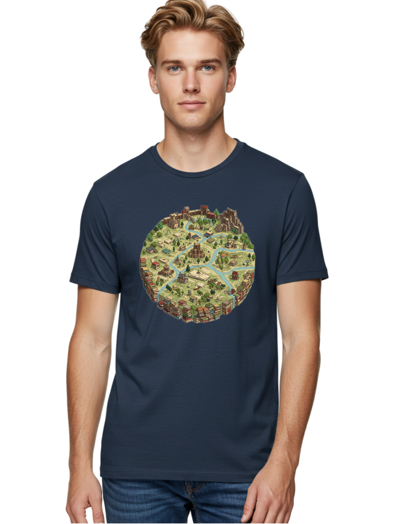 Isometric-Village Men'S Graphic Tee, 100% Cotton, Comfortable Casual Summer Wear, Machine Washable, Vintage Camera, Old Camera, Antique Camera, Black Camera, Classic Photography, Photography Equipment, Nostalgic Device, Film Camera, Camera Art Baf154