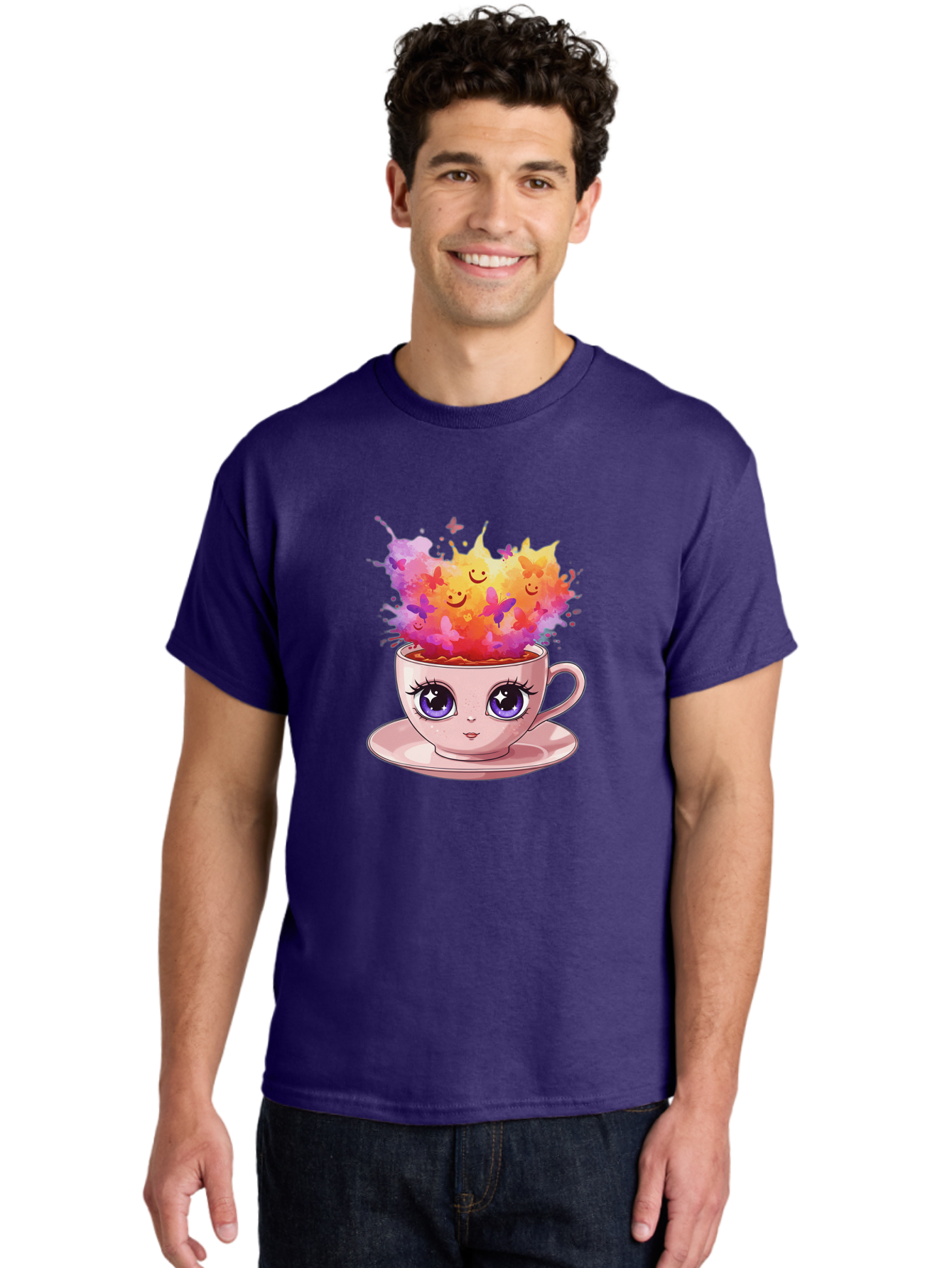 Kawaii-Coffee-Cup Men'S Graphic Tee, 100% Cotton, Comfortable Casual Summer Wear, Machine Washable, Vintage Camera, Old Camera, Antique Camera, Black Camera, Classic Photography, Photography Equipment, Nostalgic Device, Film Camera, Camera Art Baf158