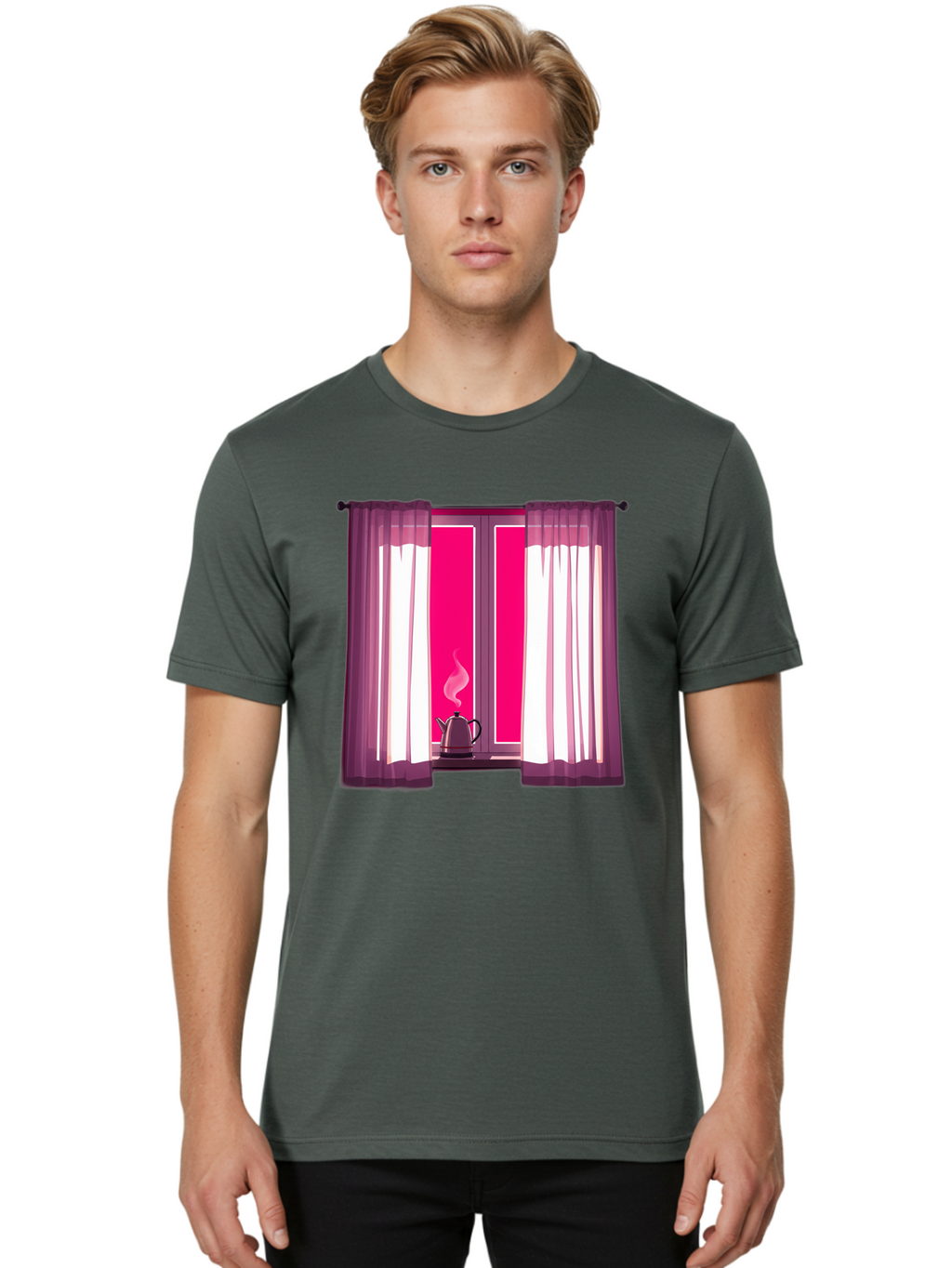 Kettle-On-Windowsill Men'S Graphic Tee, 100% Cotton, Comfortable Casual Summer Wear, Machine Washable, Vintage Camera, Old Camera, Antique Camera, Black Camera, Classic Photography, Photography Equipment, Nostalgic Device, Film Camera, Baf161