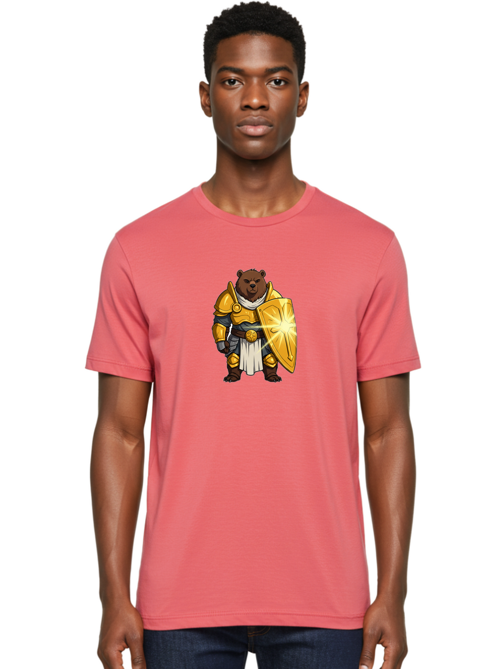Knight-Bear-1 Men'S Graphic Tee, 100% Cotton, Comfortable Casual Summer Wear, Machine Washable, Vintage Camera, Old Camera, Antique Camera, Black Camera, Classic Photography, Photography Equipment, Nostalgic Device, Film Camera, Camera Art Baf165