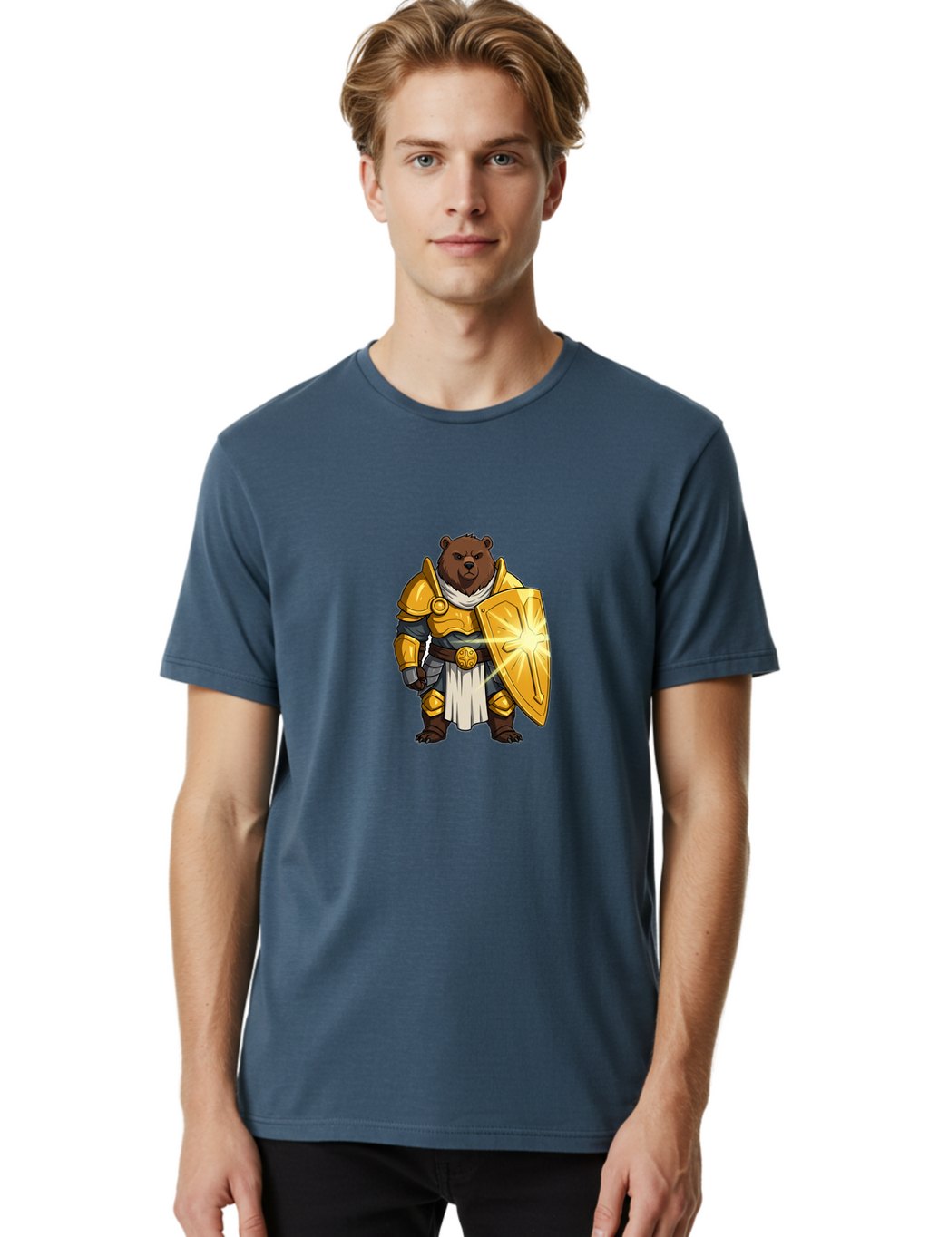 Knight-Bear-1 Men'S Graphic Tee, 100% Cotton, Comfortable Casual Summer Wear, Machine Washable, Vintage Camera, Old Camera, Antique Camera, Black Camera, Classic Photography, Photography Equipment, Nostalgic Device, Film Camera, Camera Art Baf165