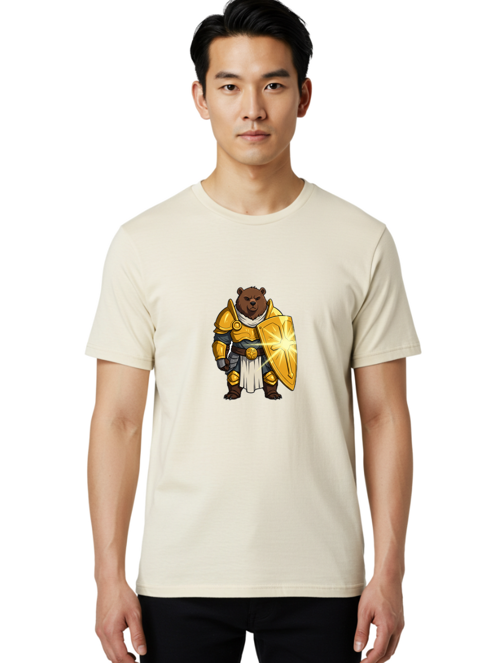 Knight-Bear-1 Men'S Graphic Tee, 100% Cotton, Comfortable Casual Summer Wear, Machine Washable, Vintage Camera, Old Camera, Antique Camera, Black Camera, Classic Photography, Photography Equipment, Nostalgic Device, Film Camera, Camera Art Baf165
