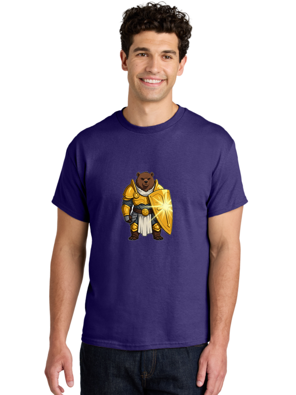 Knight-Bear-1 Men'S Graphic Tee, 100% Cotton, Comfortable Casual Summer Wear, Machine Washable, Vintage Camera, Old Camera, Antique Camera, Black Camera, Classic Photography, Photography Equipment, Nostalgic Device, Film Camera, Camera Art Baf165