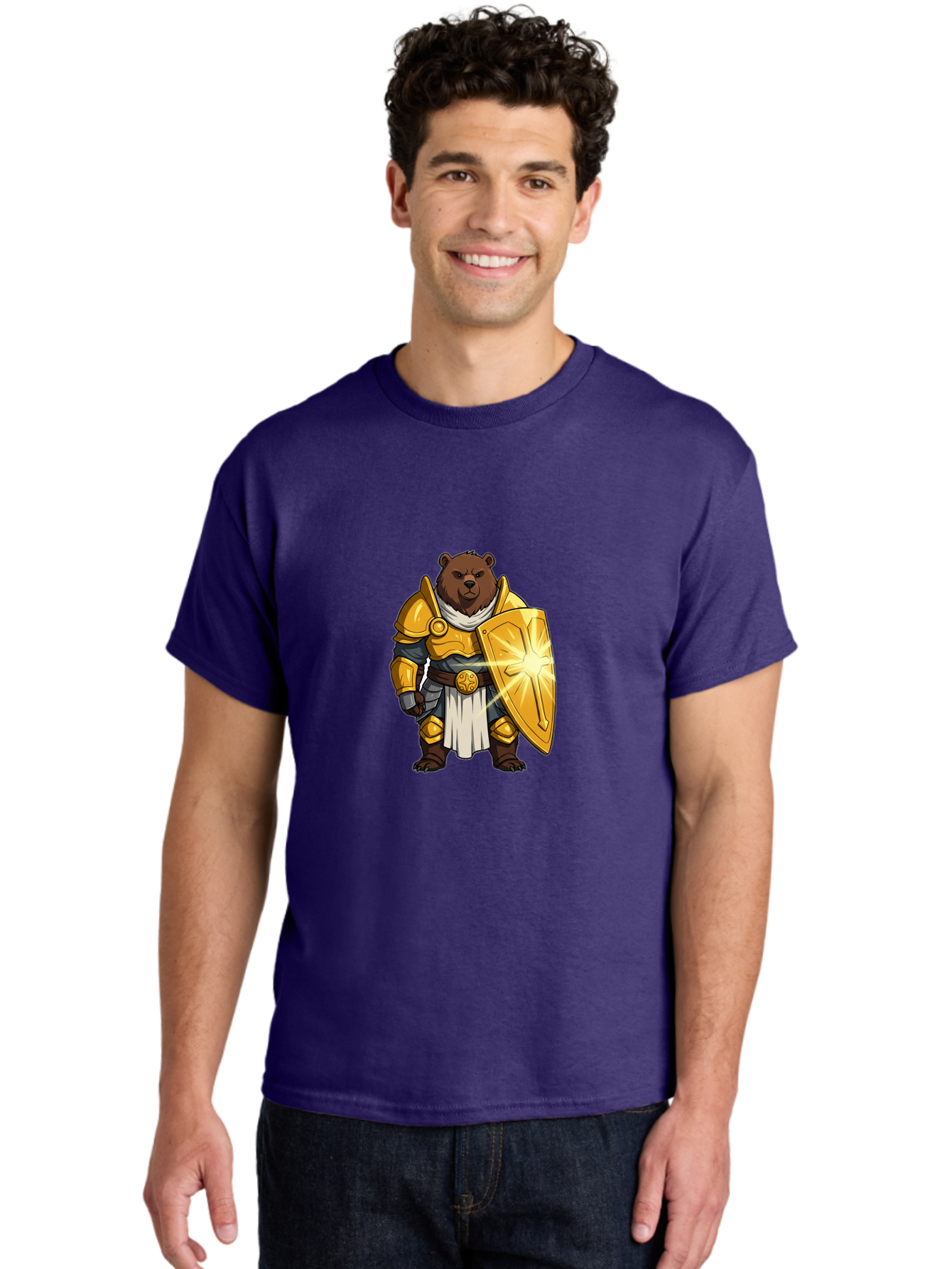 Knight-Bear-1 Men'S Graphic Tee, 100% Cotton, Comfortable Casual Summer Wear, Machine Washable, Vintage Camera, Old Camera, Antique Camera, Black Camera, Classic Photography, Photography Equipment, Nostalgic Device, Film Camera, Camera Art Baf165