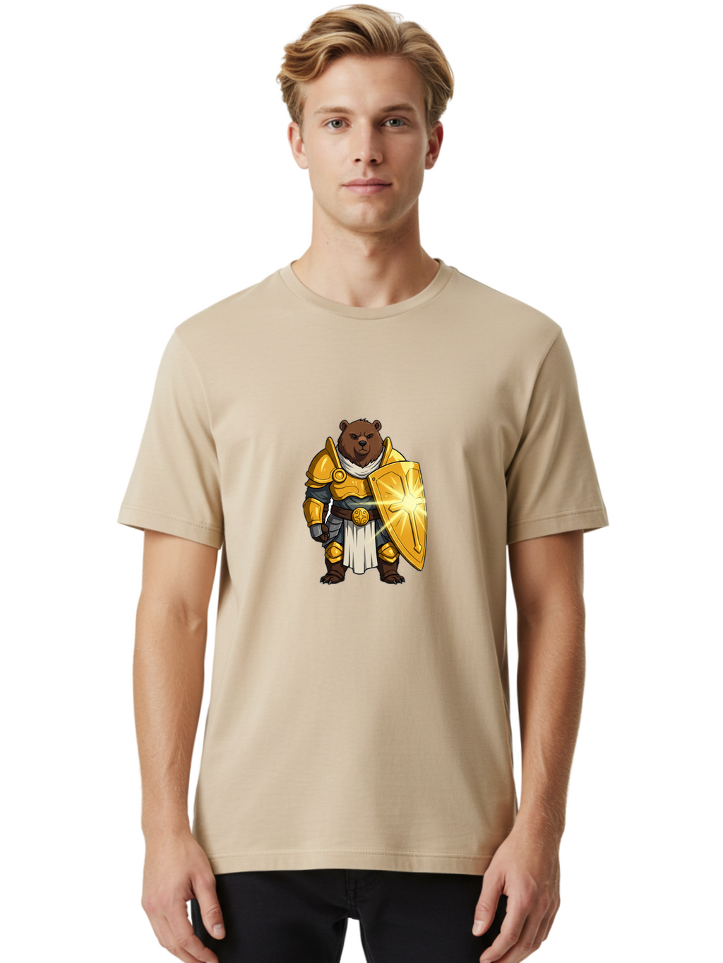 Knight-Bear-1 Men'S Graphic Tee, 100% Cotton, Comfortable Casual Summer Wear, Machine Washable, Vintage Camera, Old Camera, Antique Camera, Black Camera, Classic Photography, Photography Equipment, Nostalgic Device, Film Camera, Camera Art Baf165