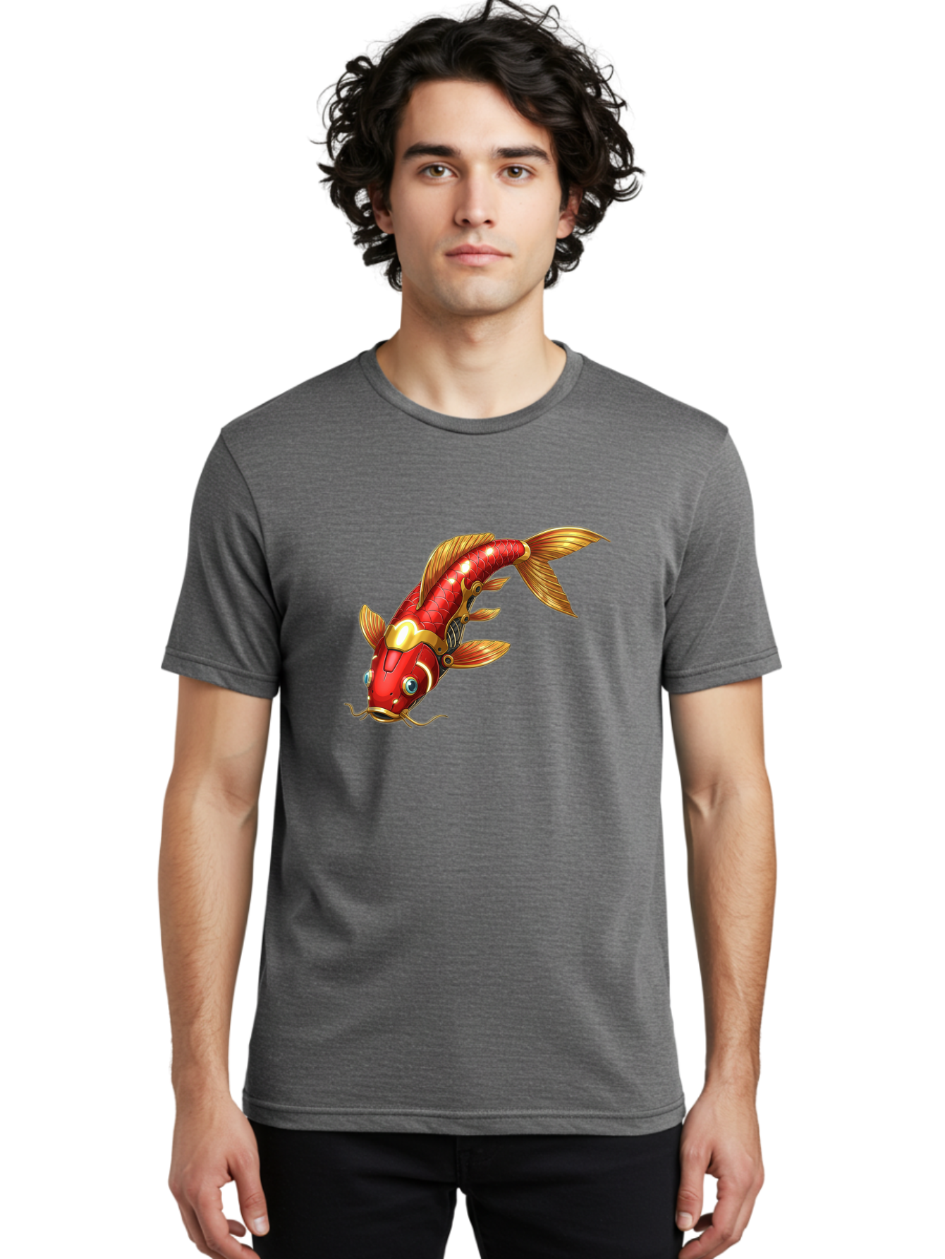 Koi-Fish-1 Men'S Graphic Tee, 100% Cotton, Comfortable Casual Summer Wear, Machine Washable, Vintage Camera, Old Camera, Antique Camera, Black Camera, Classic Photography, Photography Equipment, Nostalgic Device, Film Camera, Camera Art Baf169
