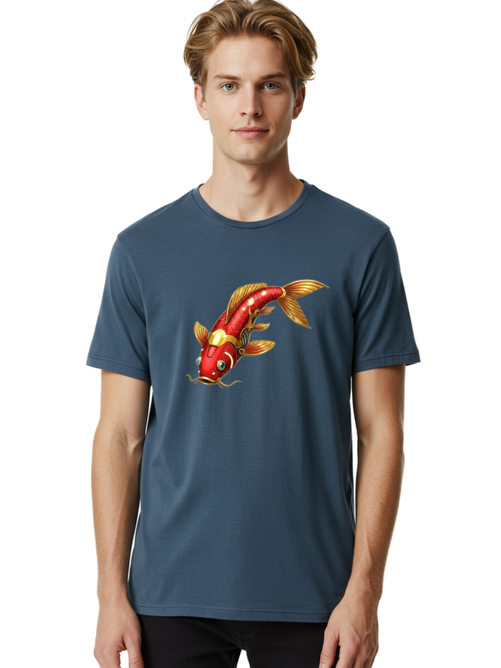 Koi-Fish-1 Men'S Graphic Tee, 100% Cotton, Comfortable Casual Summer Wear, Machine Washable, Vintage Camera, Old Camera, Antique Camera, Black Camera, Classic Photography, Photography Equipment, Nostalgic Device, Film Camera, Camera Art Baf169