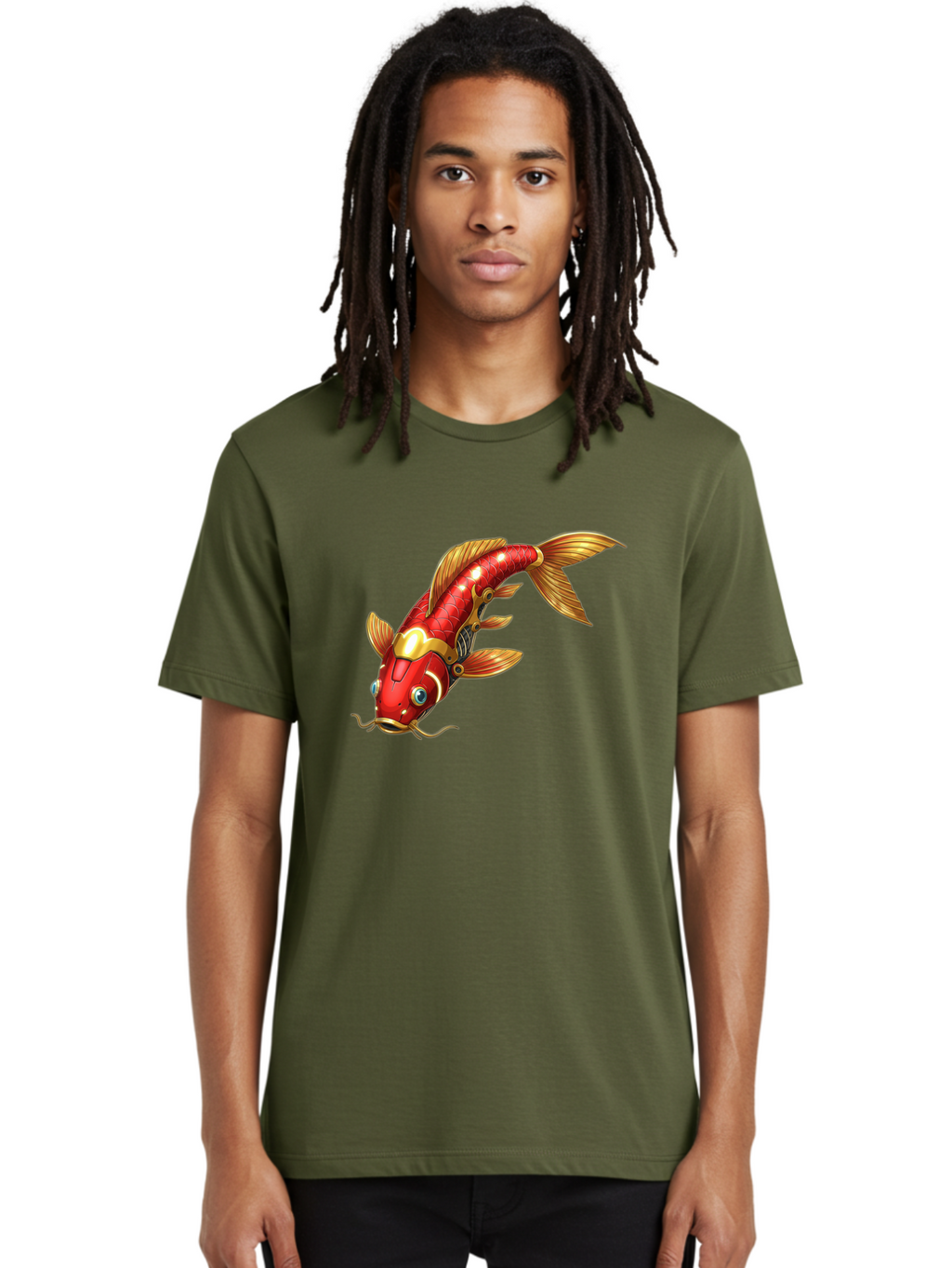 Koi-Fish-1 Men'S Graphic Tee, 100% Cotton, Comfortable Casual Summer Wear, Machine Washable, Vintage Camera, Old Camera, Antique Camera, Black Camera, Classic Photography, Photography Equipment, Nostalgic Device, Film Camera, Camera Art Baf169