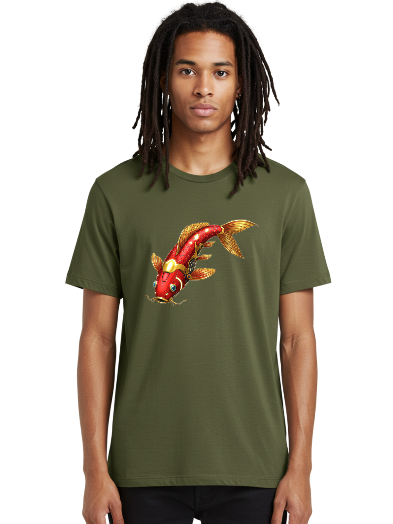 Koi-Fish-1 Men'S Graphic Tee, 100% Cotton, Comfortable Casual Summer Wear, Machine Washable, Vintage Camera, Old Camera, Antique Camera, Black Camera, Classic Photography, Photography Equipment, Nostalgic Device, Film Camera, Camera Art Baf169