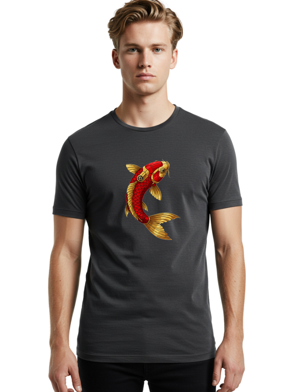Koi-Fish-2 Men'S Graphic Tee, 100% Cotton, Comfortable Casual Summer Wear, Machine Washable, Vintage Camera, Old Camera, Antique Camera, Black Camera, Classic Photography, Photography Equipment, Nostalgic Device, Film Camera, Camera Art Baf170