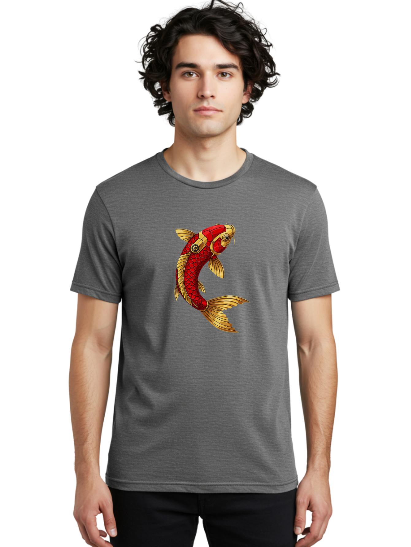 Koi-Fish-2 Men'S Graphic Tee, 100% Cotton, Comfortable Casual Summer Wear, Machine Washable, Vintage Camera, Old Camera, Antique Camera, Black Camera, Classic Photography, Photography Equipment, Nostalgic Device, Film Camera, Camera Art Baf170