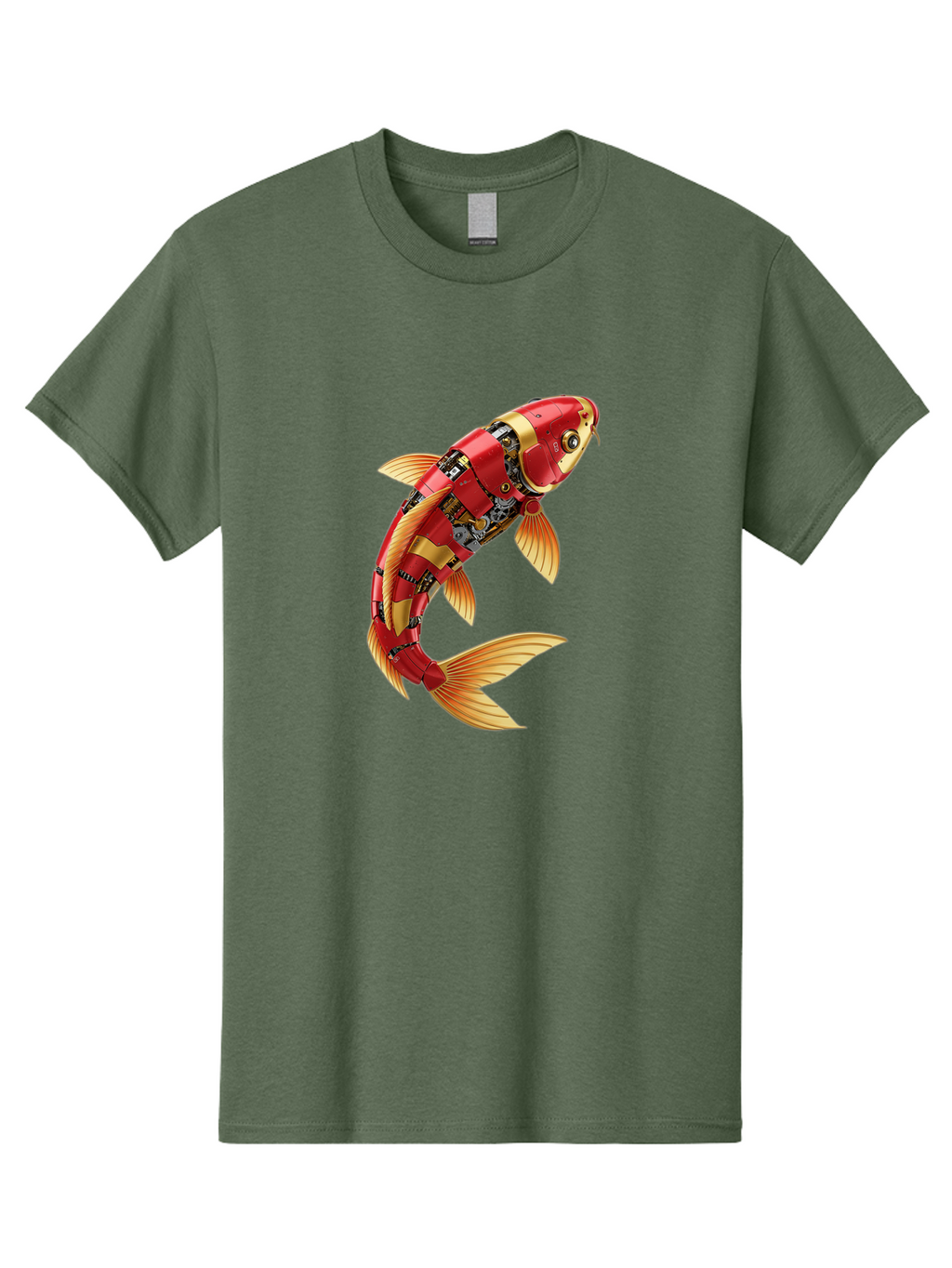 Koi-Fish-Robot-1 Men'S Graphic Tee, 100% Cotton, Comfortable Casual Summer Wear, Machine Washable, Vintage Camera, Old Camera, Antique Camera, Black Camera, Classic Photography, Photography Equipment, Nostalgic Device, Film Camera, Camera Art Baf171