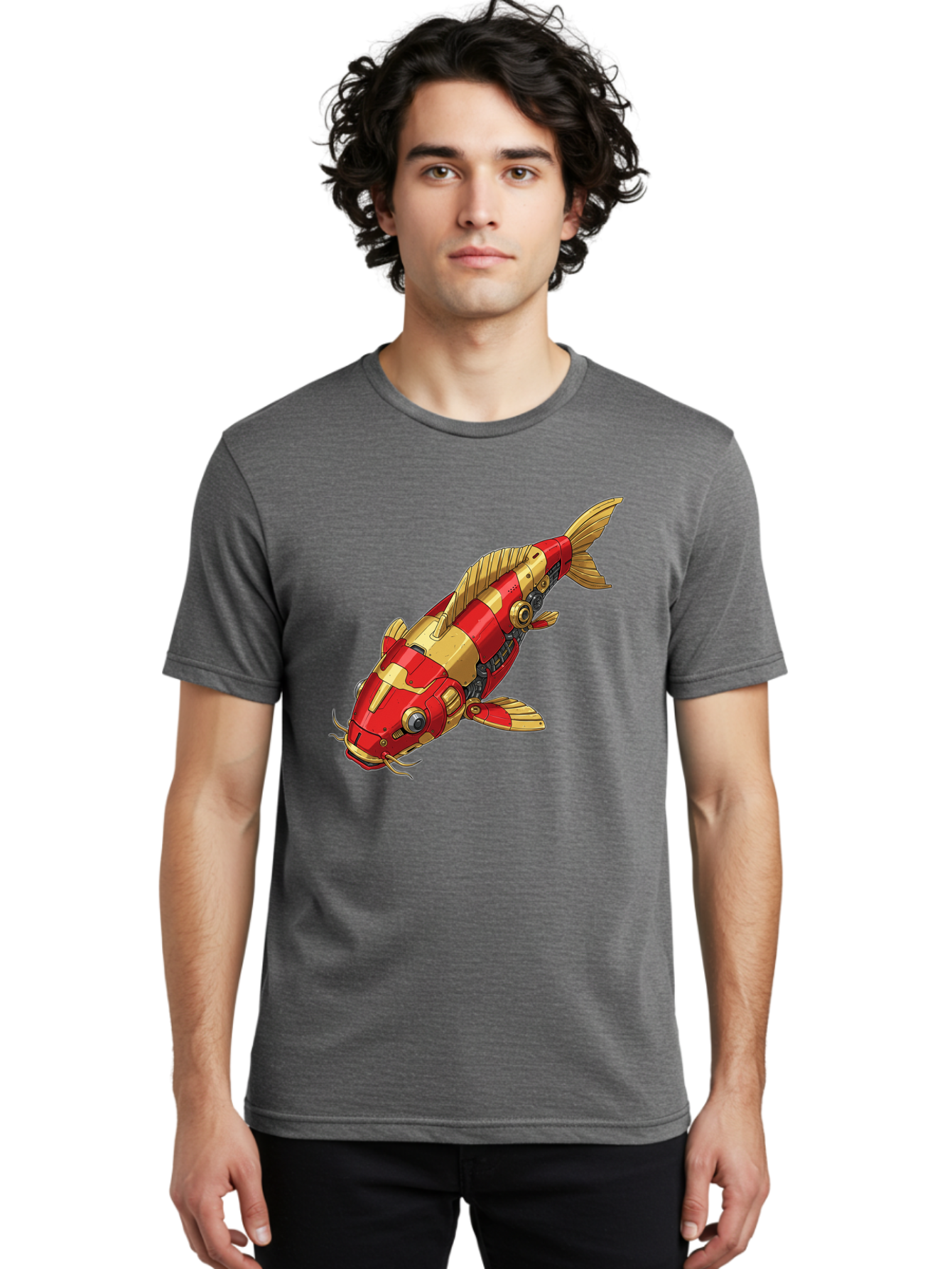 Koi-Fish-Robot Men'S Graphic Tee, 100% Cotton, Comfortable Casual Summer Wear, Machine Washable, Vintage Camera, Old Camera, Antique Camera, Black Camera, Classic Photography, Photography Equipment, Nostalgic Device, Film Camera, Camera Art Baf173