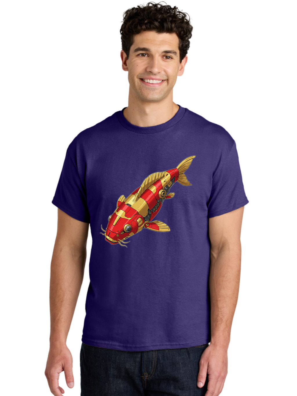 Koi-Fish-Robot Men'S Graphic Tee, 100% Cotton, Comfortable Casual Summer Wear, Machine Washable, Vintage Camera, Old Camera, Antique Camera, Black Camera, Classic Photography, Photography Equipment, Nostalgic Device, Film Camera, Camera Art Baf173