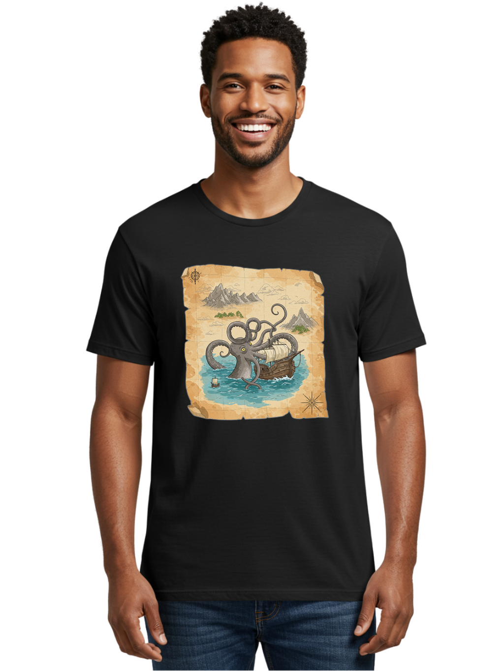 Kraken-Attack Men'S Graphic Tee, 100% Cotton, Comfortable Casual Summer Wear, Machine Washable, Vintage Camera, Old Camera, Antique Camera, Black Camera, Classic Photography, Photography Equipment, Nostalgic Device, Film Camera, Camera Art Baf175
