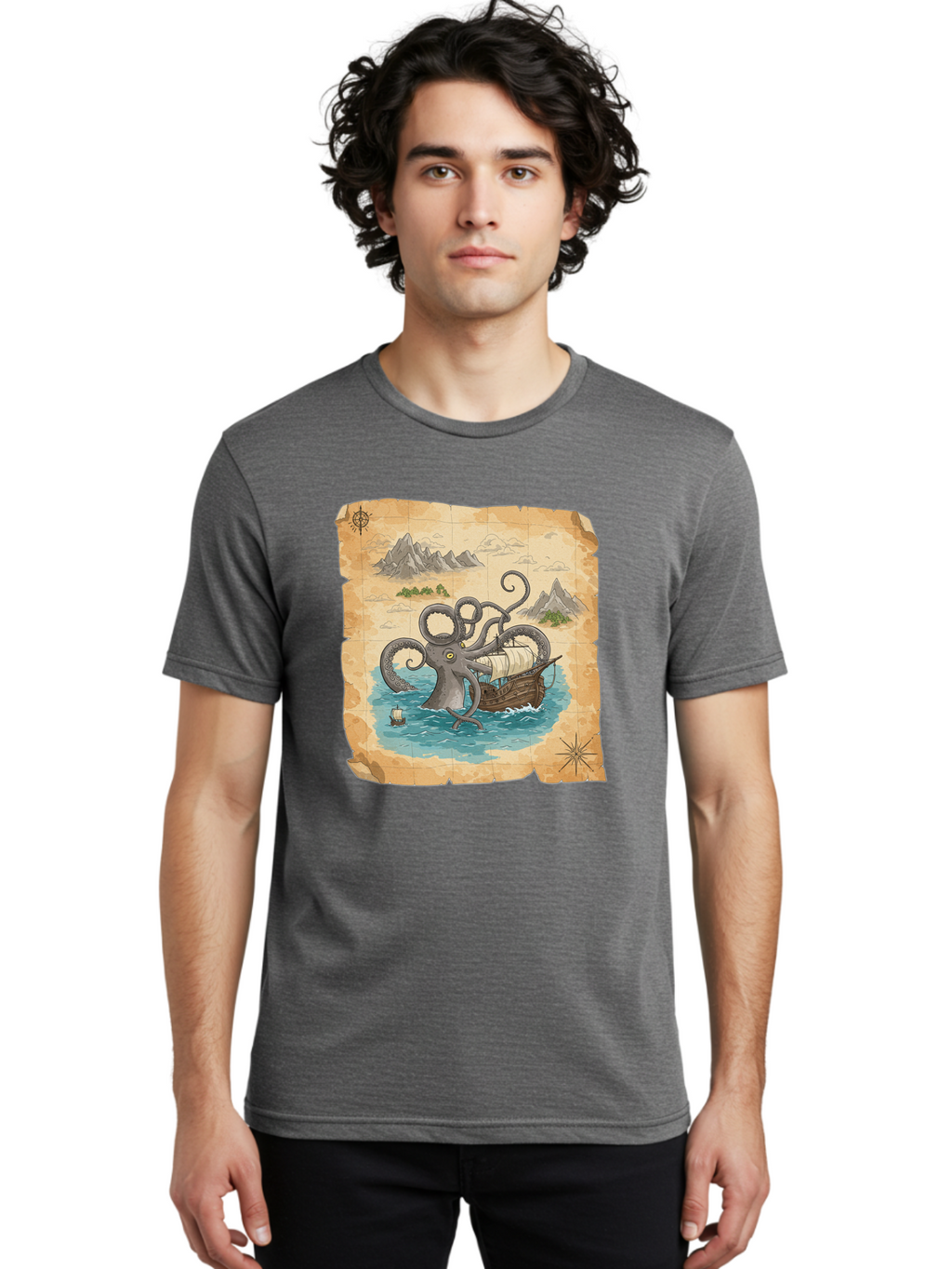Kraken-Attack Men'S Graphic Tee, 100% Cotton, Comfortable Casual Summer Wear, Machine Washable, Vintage Camera, Old Camera, Antique Camera, Black Camera, Classic Photography, Photography Equipment, Nostalgic Device, Film Camera, Camera Art Baf175