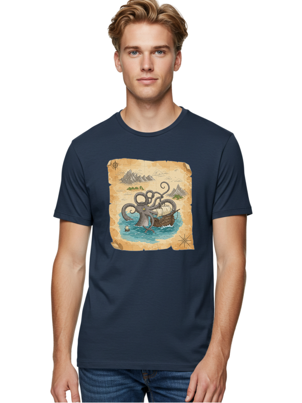 Kraken-Attack Men'S Graphic Tee, 100% Cotton, Comfortable Casual Summer Wear, Machine Washable, Vintage Camera, Old Camera, Antique Camera, Black Camera, Classic Photography, Photography Equipment, Nostalgic Device, Film Camera, Camera Art Baf175